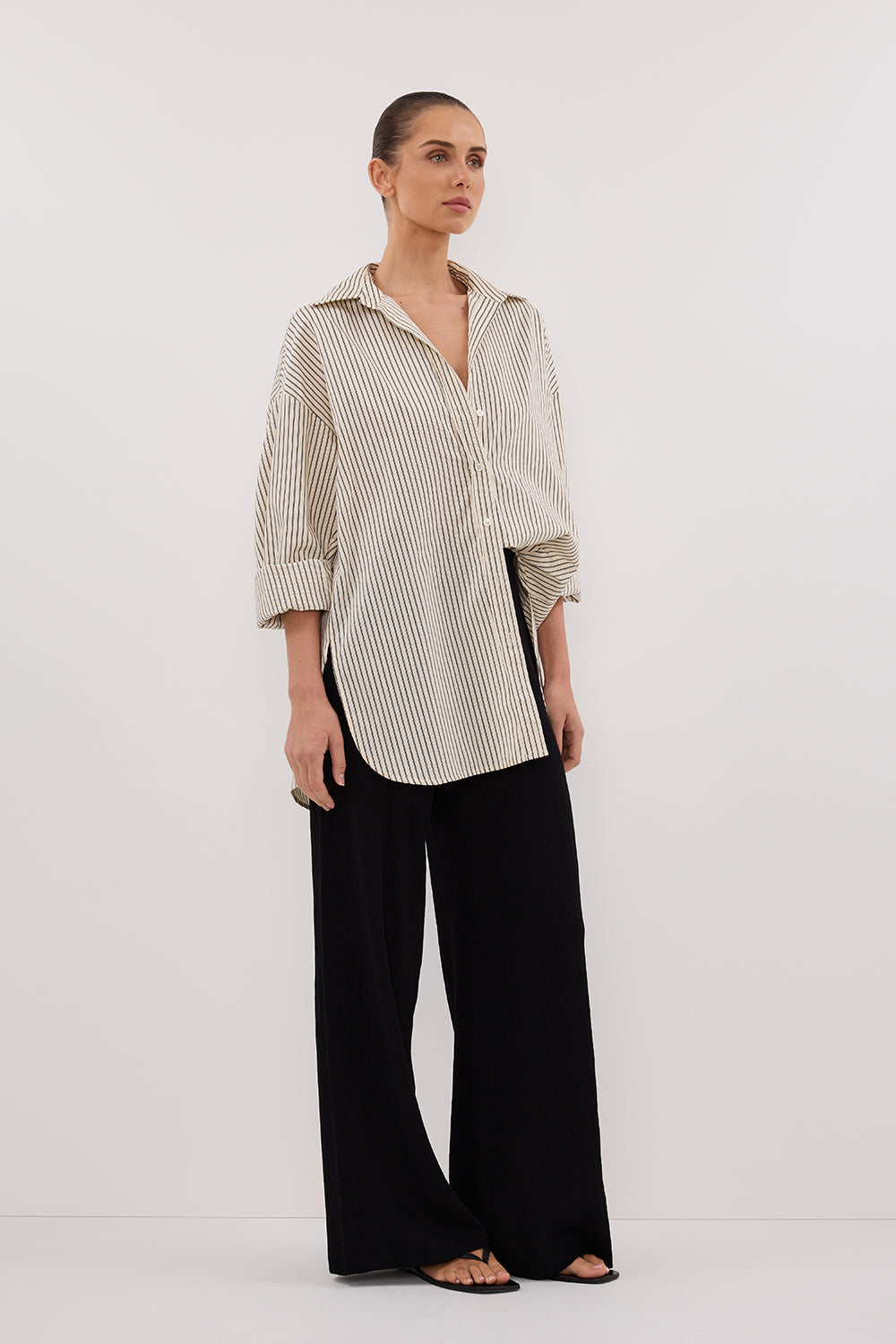 PALMA CREAM OVERSIZED SILK BLEND SHIRT