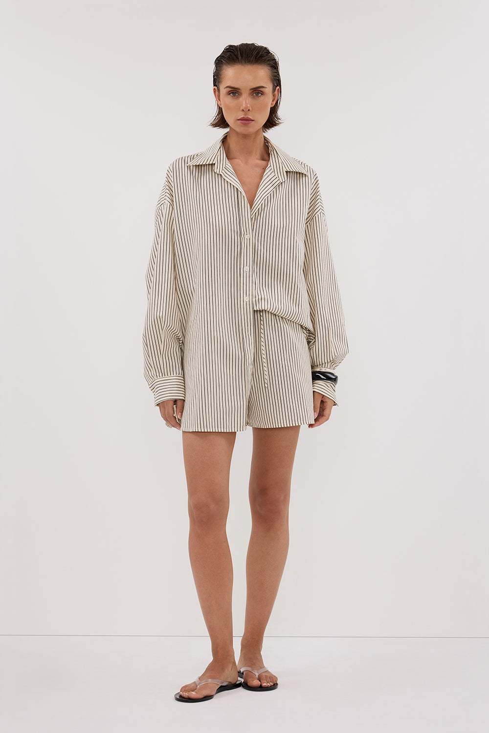 PALMA CREAM OVERSIZED SILK BLEND SHIRT