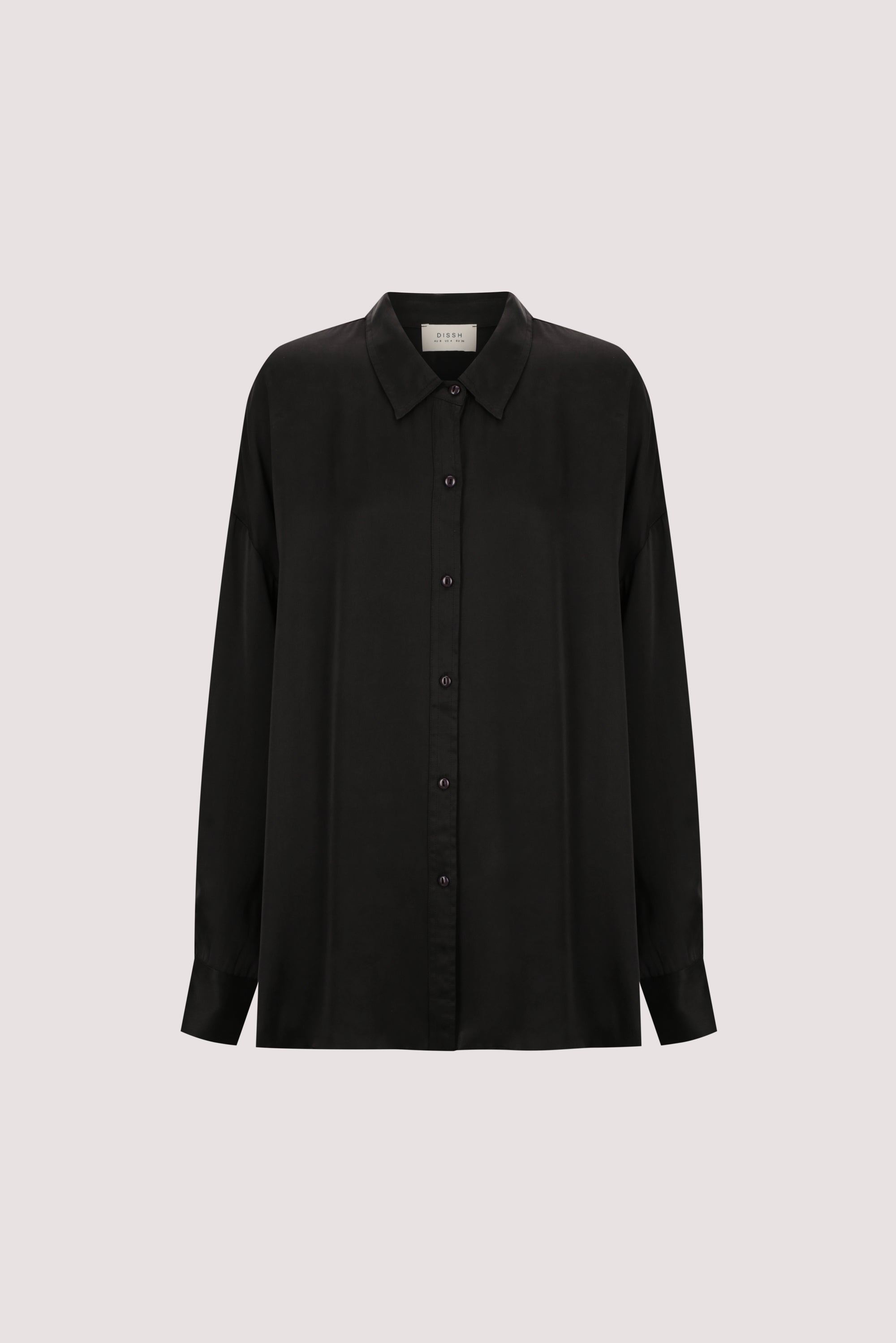 Percy Silk Long Sleeve Shirt in Black By DISSH