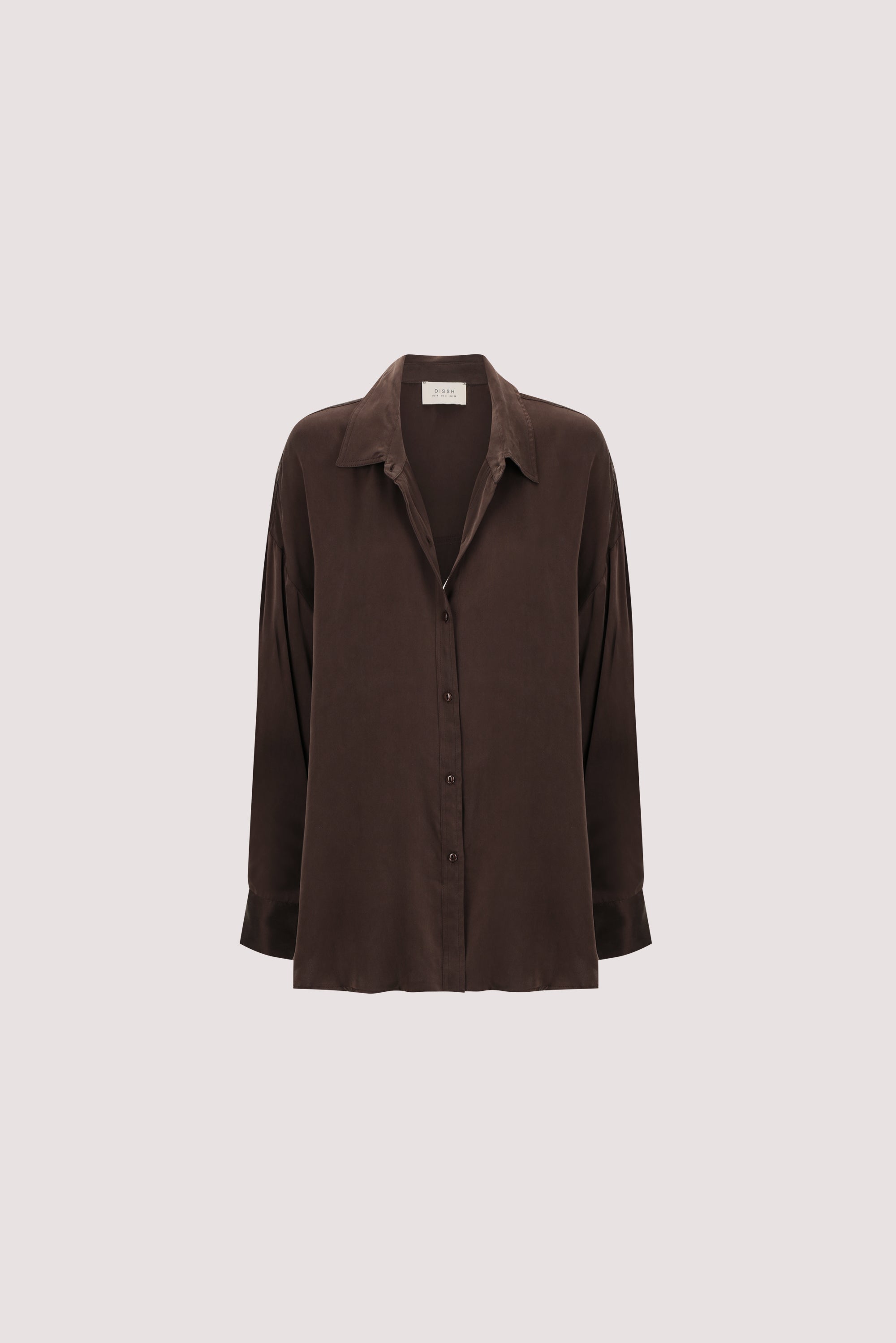 PERCY CHOC SILK LONG SLEEVE SHIRT