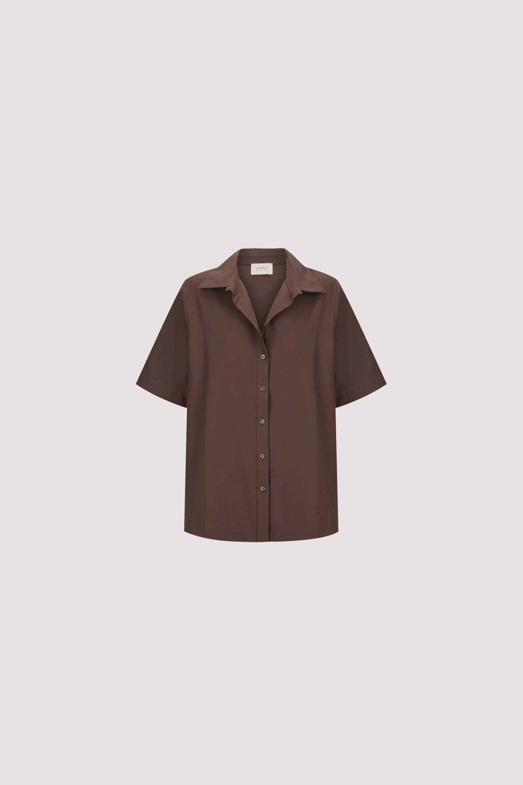 ELARA CHOCOLATE OVERSIZED SHORT SLEEVE SHIRT