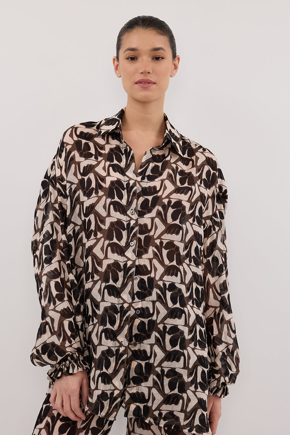 MAUI BITTER CHOC RAMIE LONG SLEEVE SHIRT