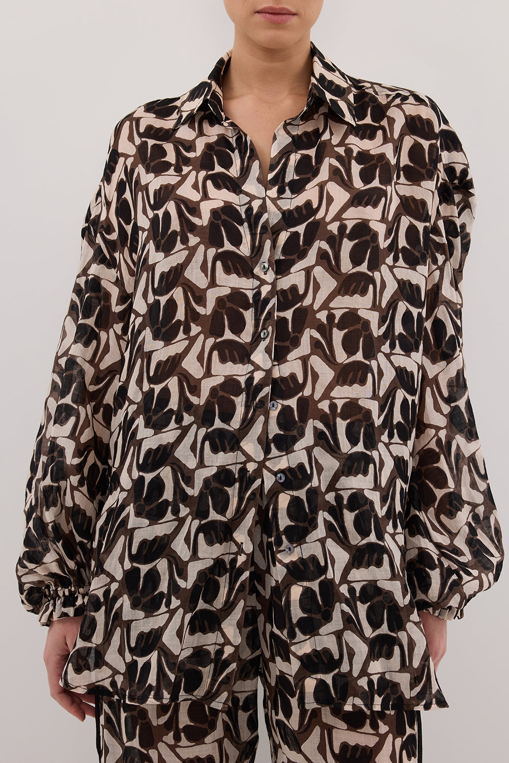 MAUI BITTER CHOC RAMIE LONG SLEEVE SHIRT