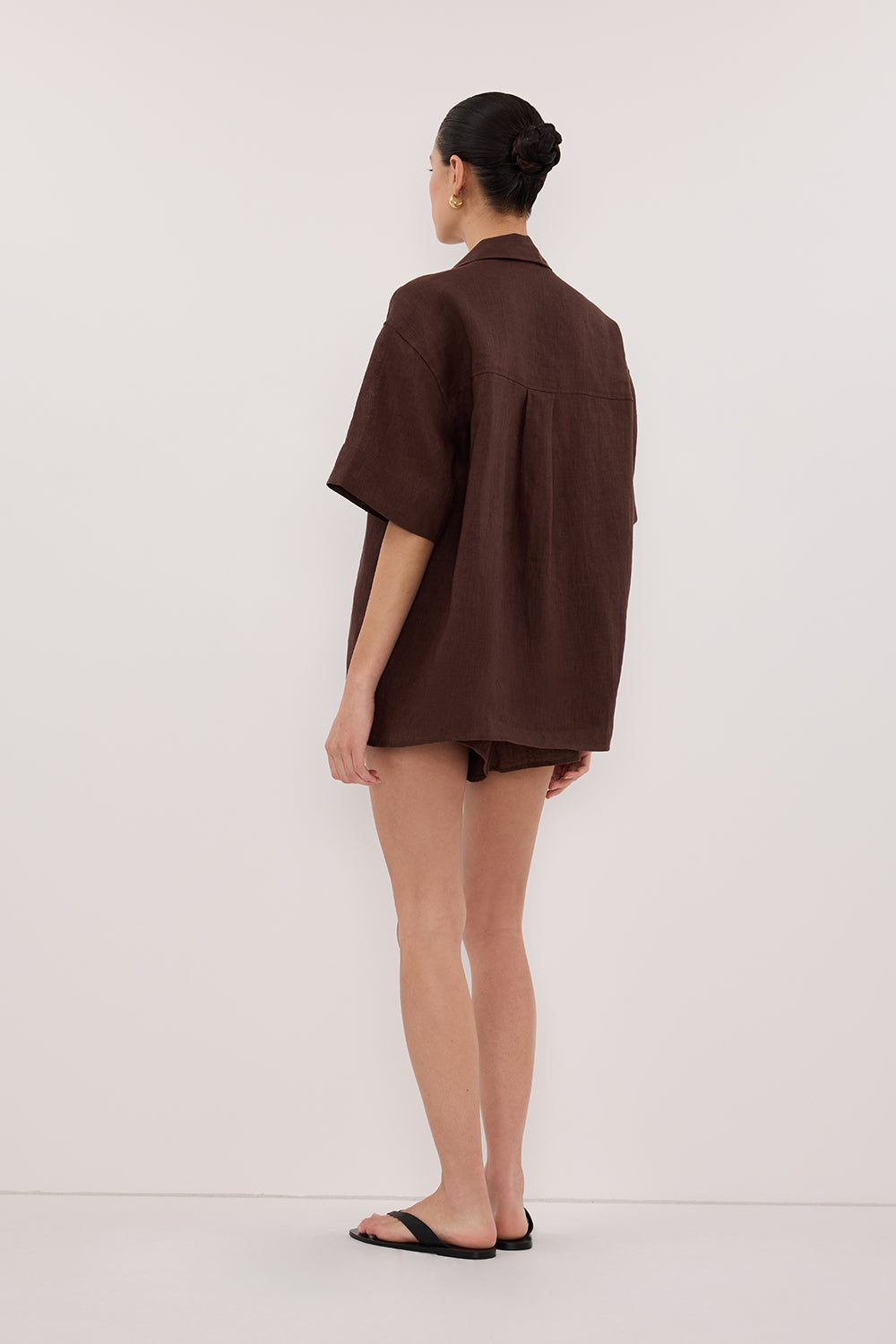 HELENA COCOA OVERSIZED LINEN SHIRT