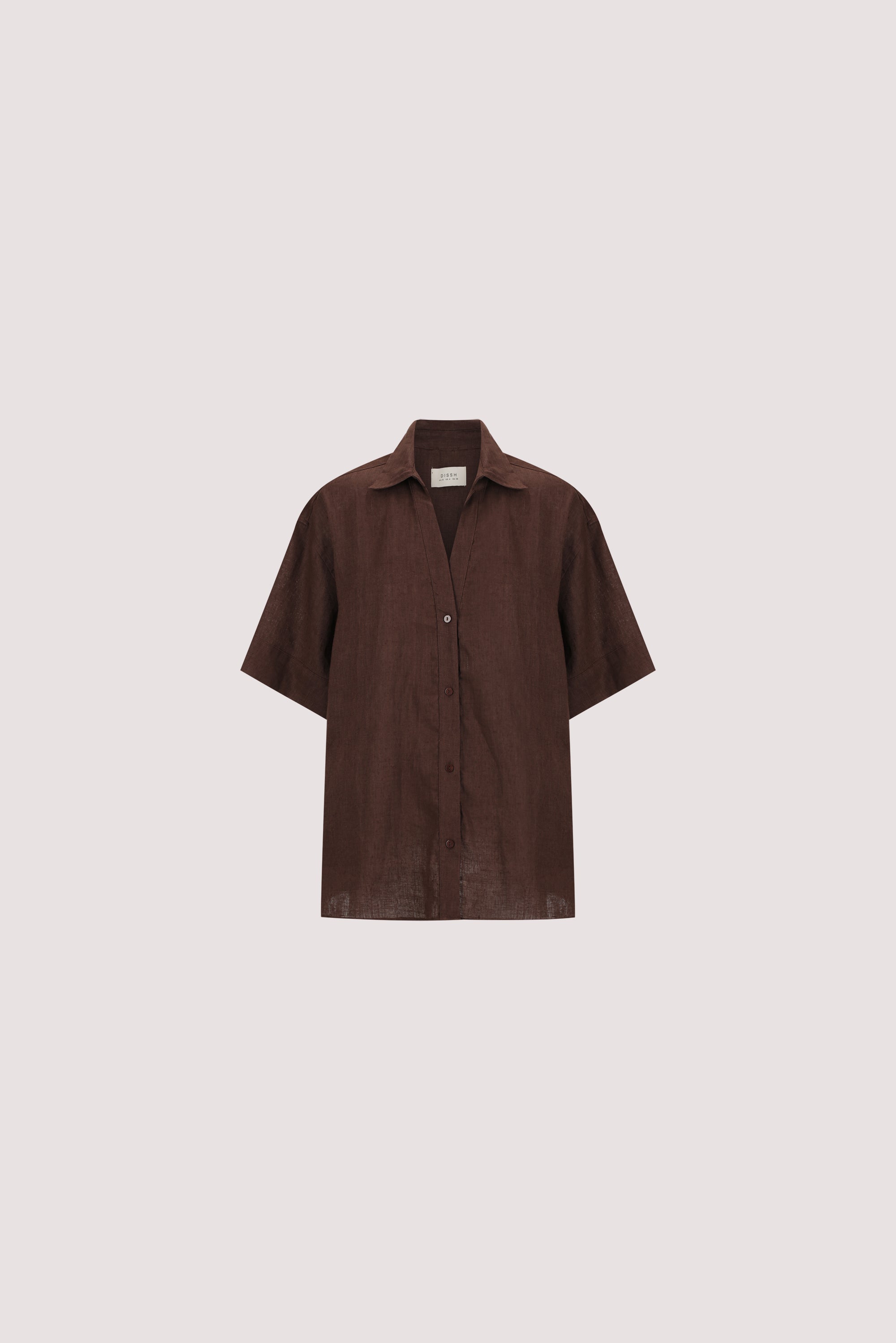 HELENA COCOA OVERSIZED LINEN SHIRT