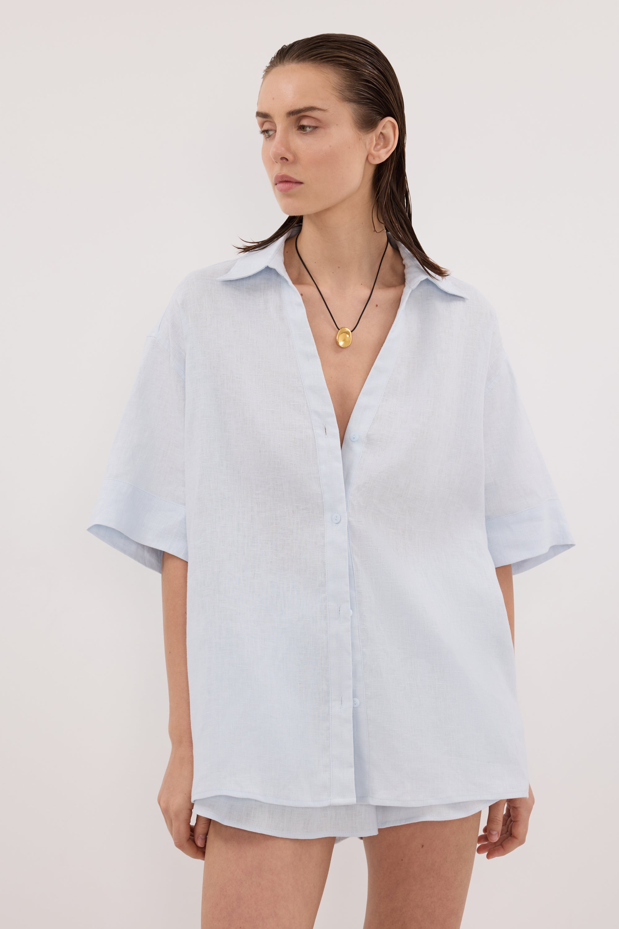 HELENA CORNFLOWER LINEN SHIRT – DISSH