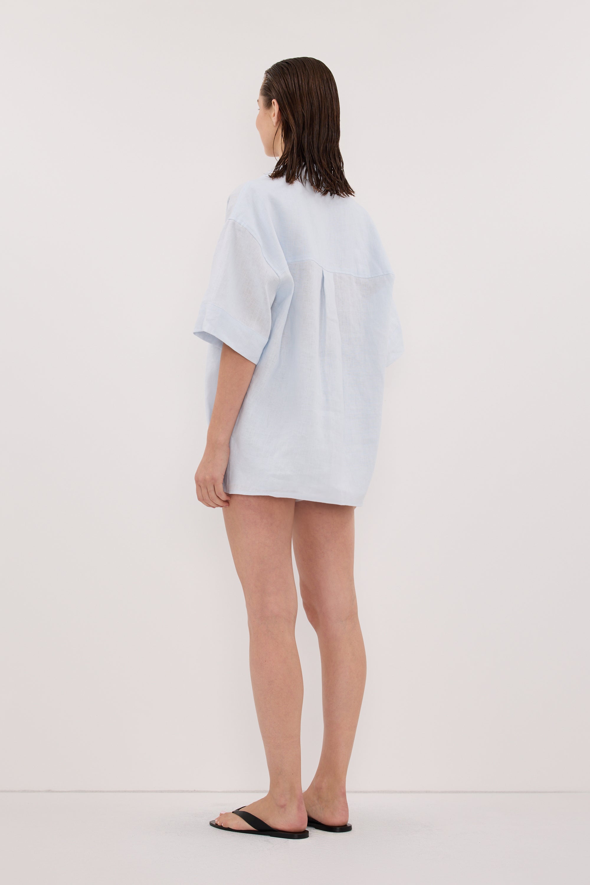 HELENA CORNFLOWER OVERSIZED LINEN SHIRT