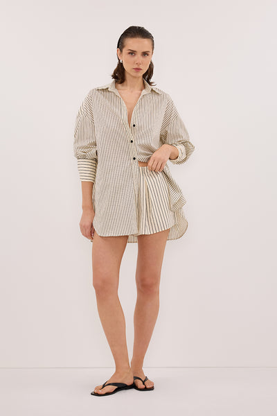 SABLE CREAM OVERSIZED SILK BLEND SHIRT – DISSH