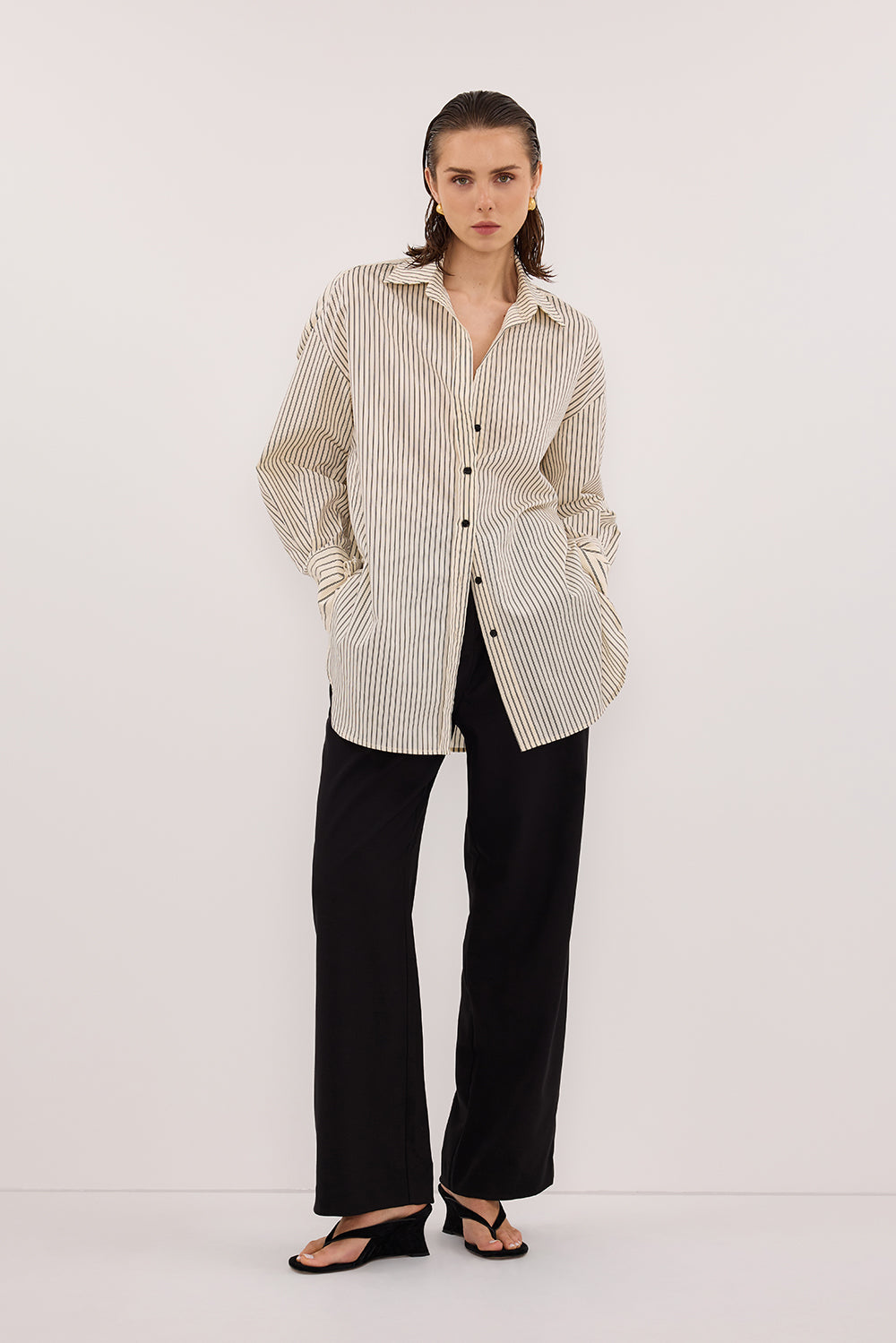 SABLE CREAM SILK BLEND SHIRT