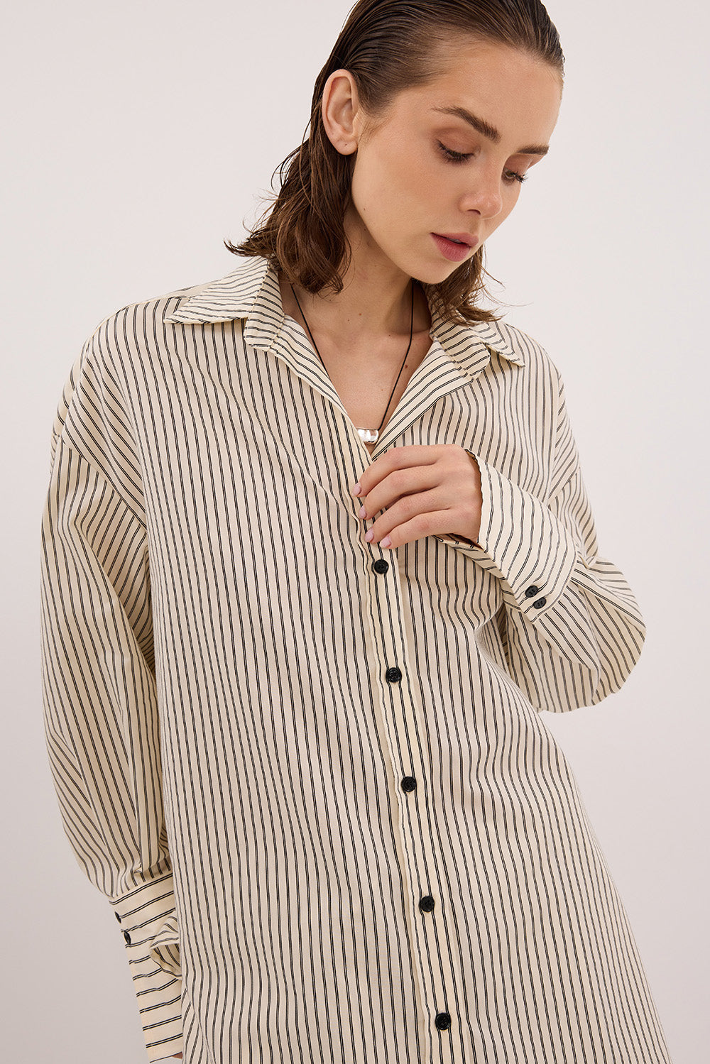 SABLE CREAM SILK BLEND SHIRT