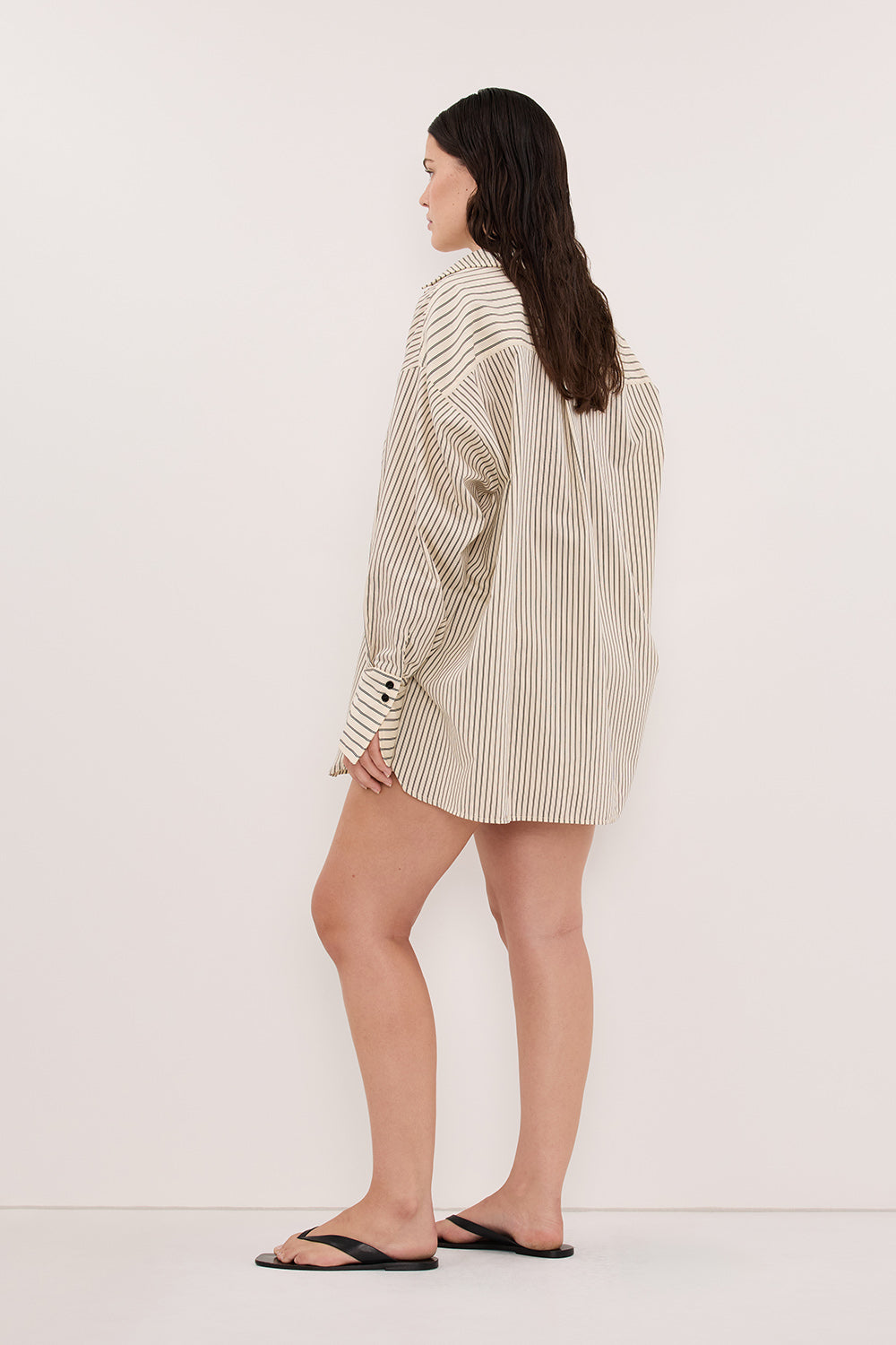 SABLE CREAM OVERSIZED SILK BLEND SHIRT