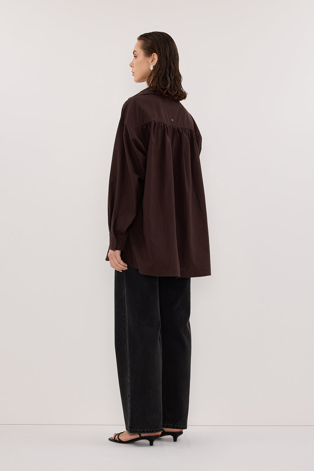 RHEA 2.0 BURNT CHOC COTTON SHIRT | Dissh