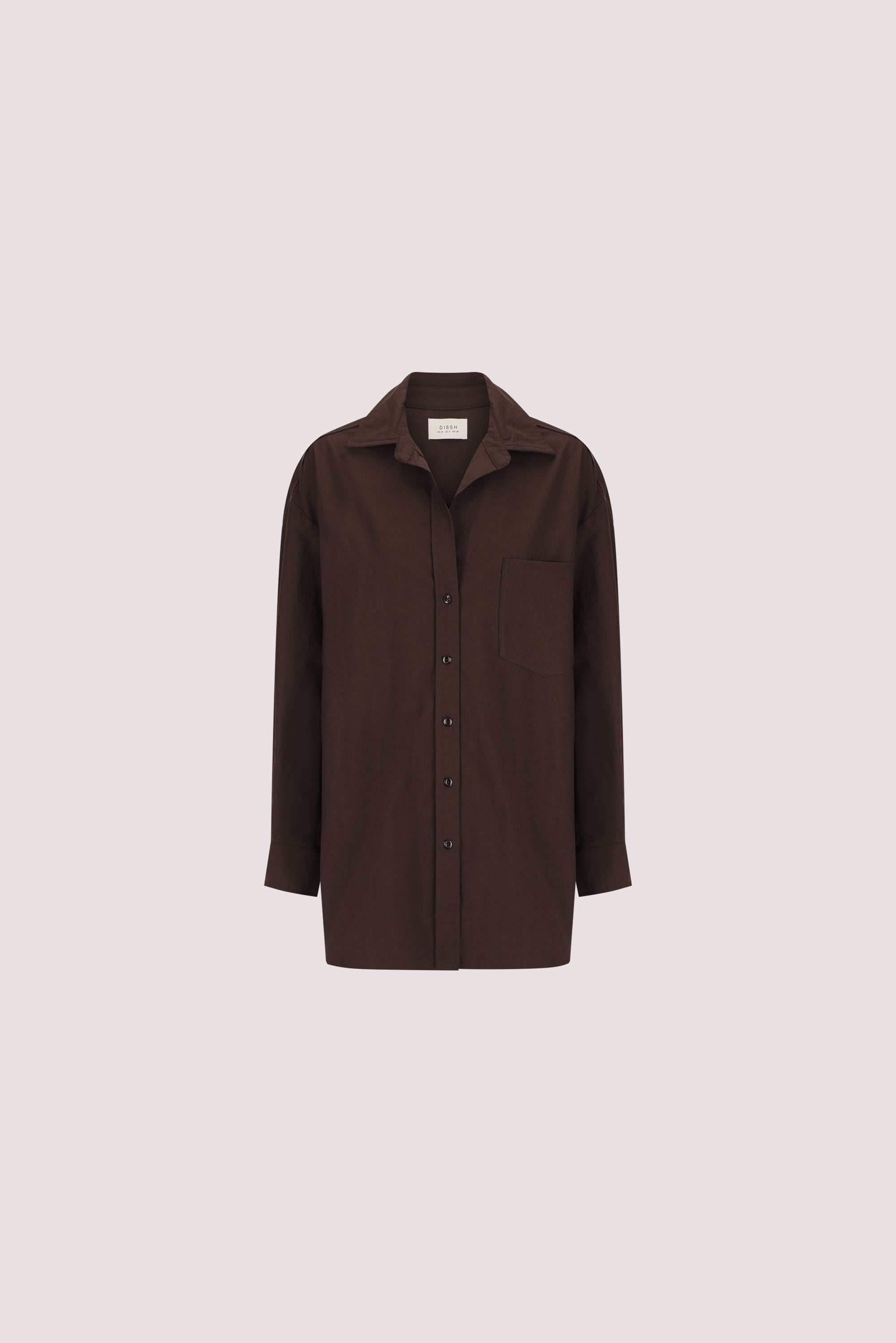 RHEA 2.0 BURNT CHOC OVERSIZED COTTON SHIRT
