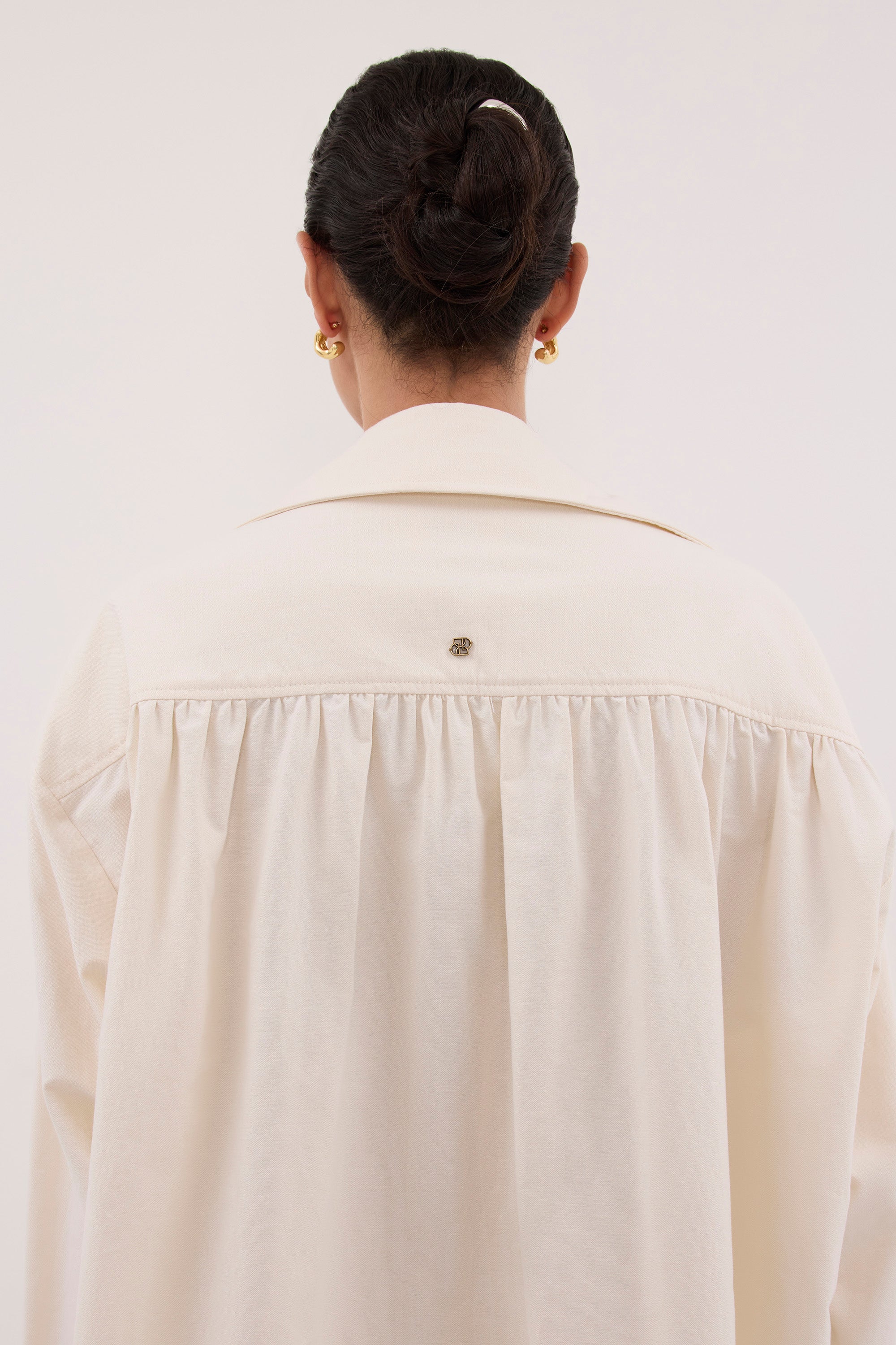 RHEA 2.0 CREAM OVERSIZED COTTON SHIRT