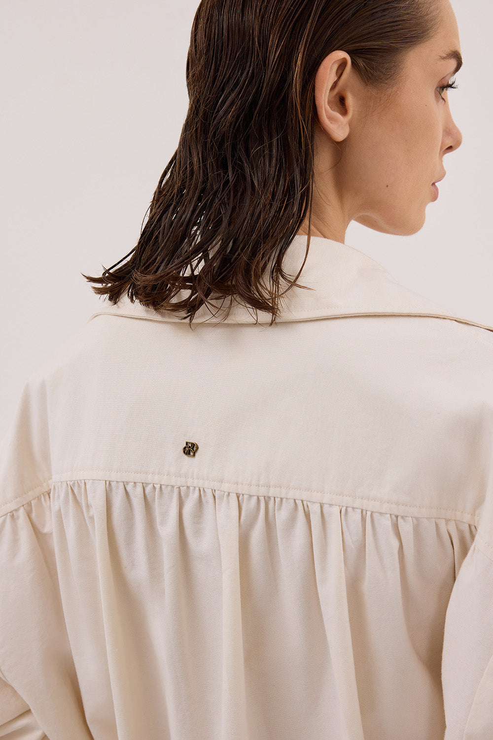 RHEA 2.0 CREAM OVERSIZED COTTON SHIRT