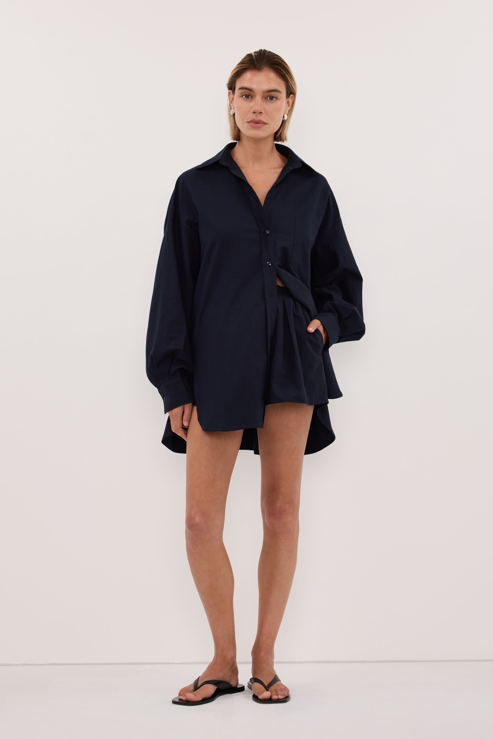 RHEA 2.0 INK OVERSIZED COTTON SHIRT