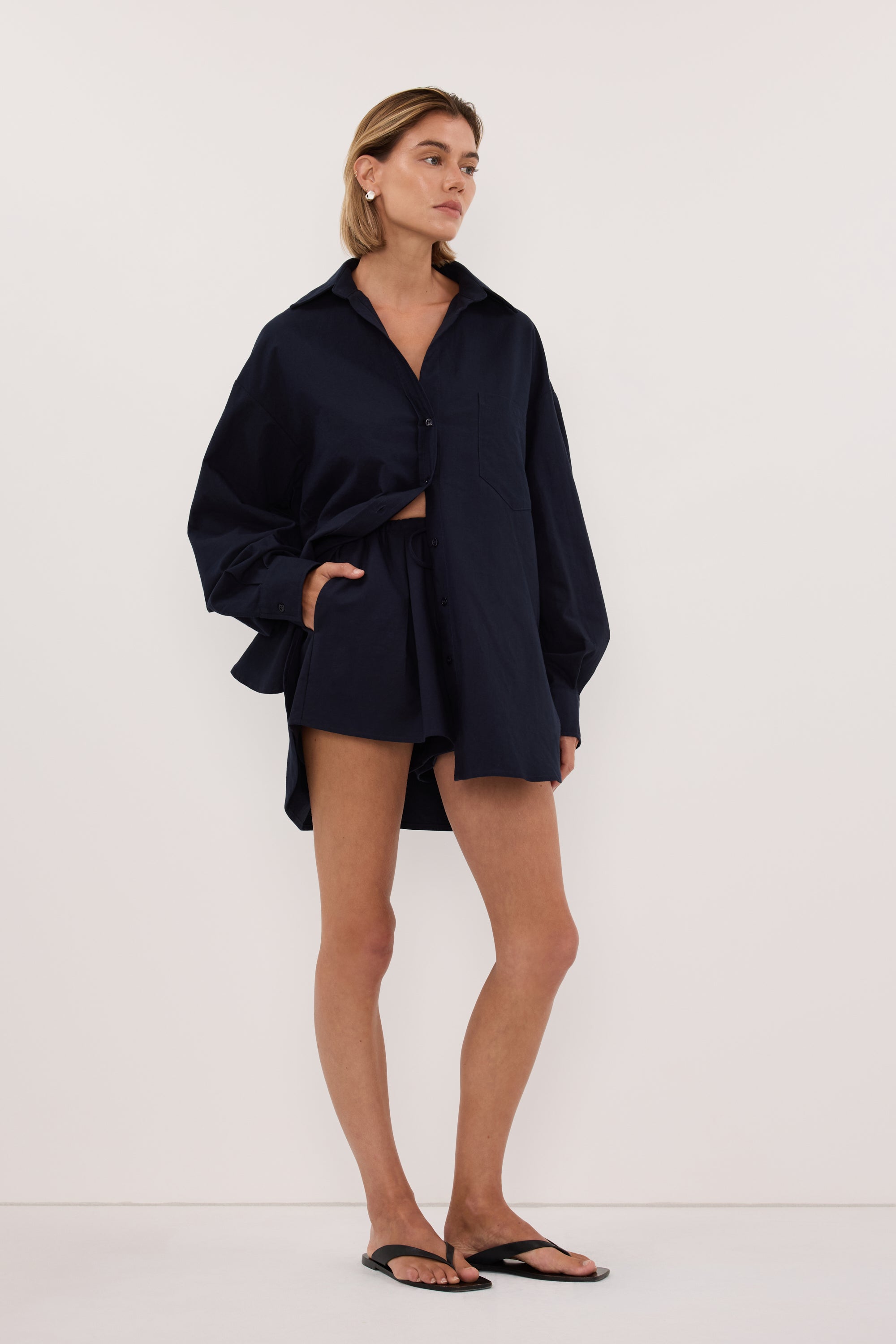 RHEA 2.0 INK OVERSIZED COTTON SHIRT