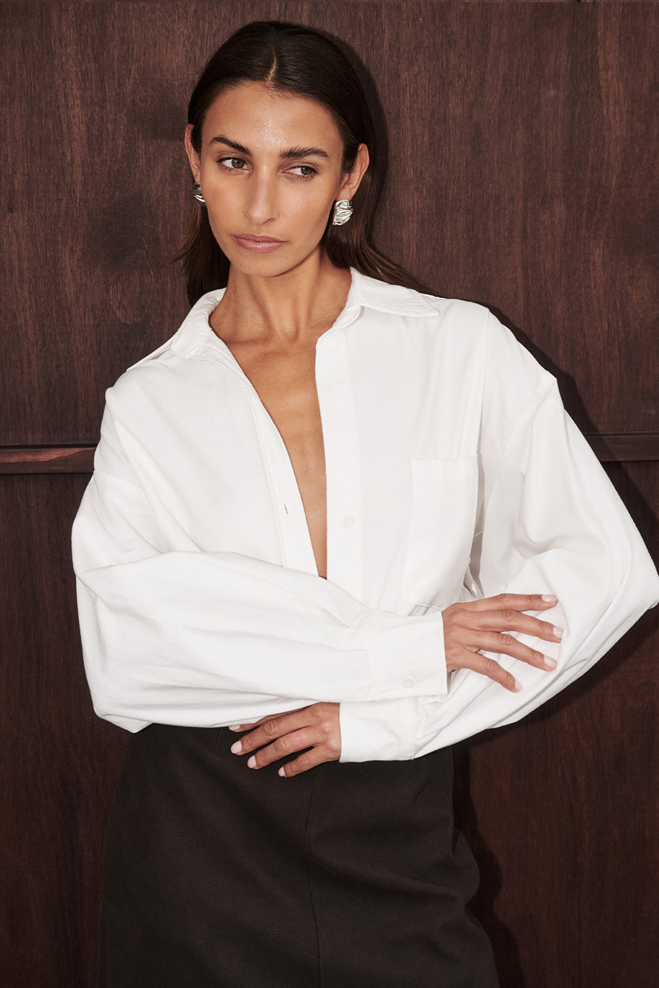 RHEA 2.0 WHITE OVERSIZED COTTON SHIRT