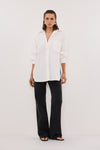 RHEA 2.0 WHITE OVERSIZED COTTON SHIRT