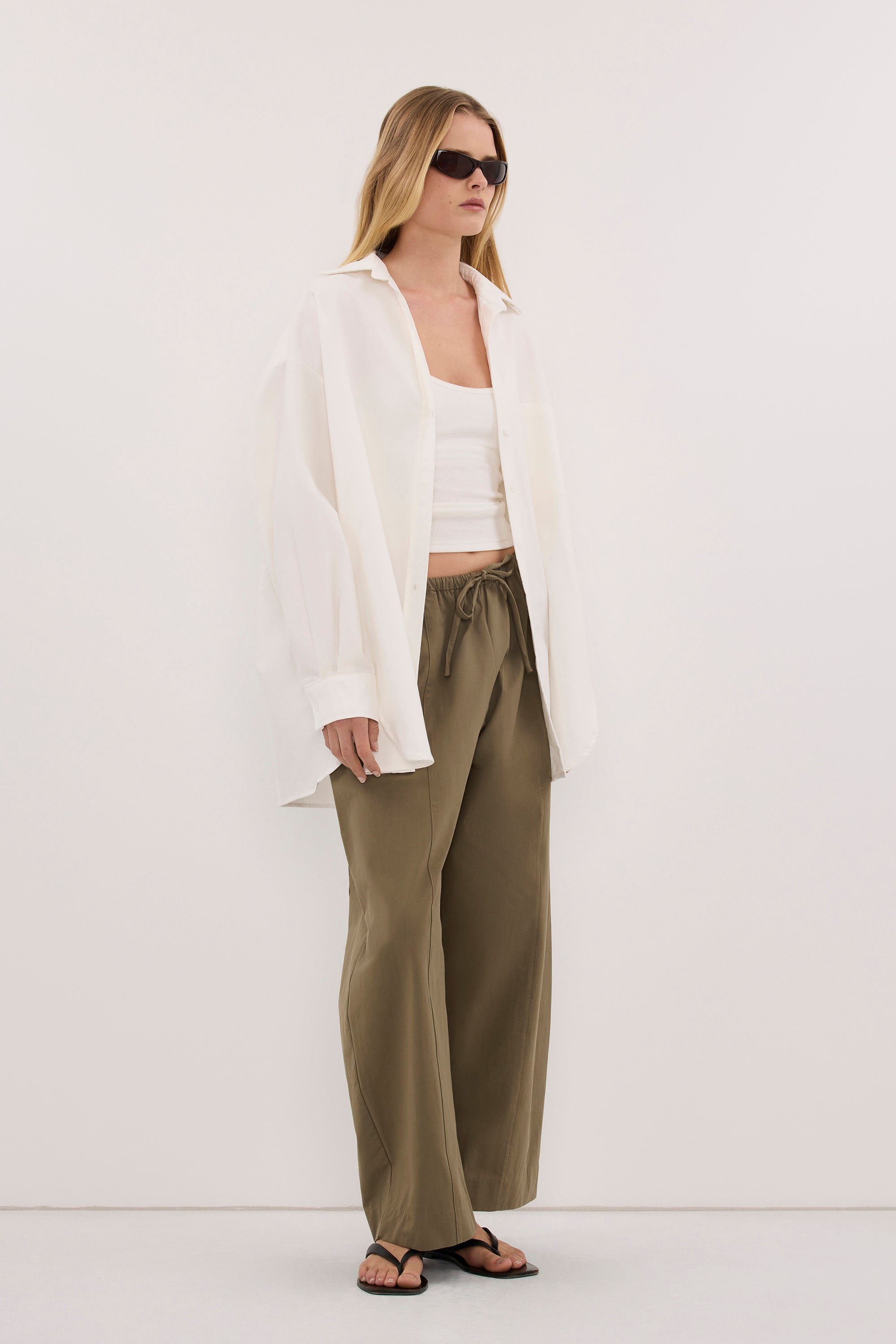 RHEA 2.0 WHITE OVERSIZED COTTON SHIRT