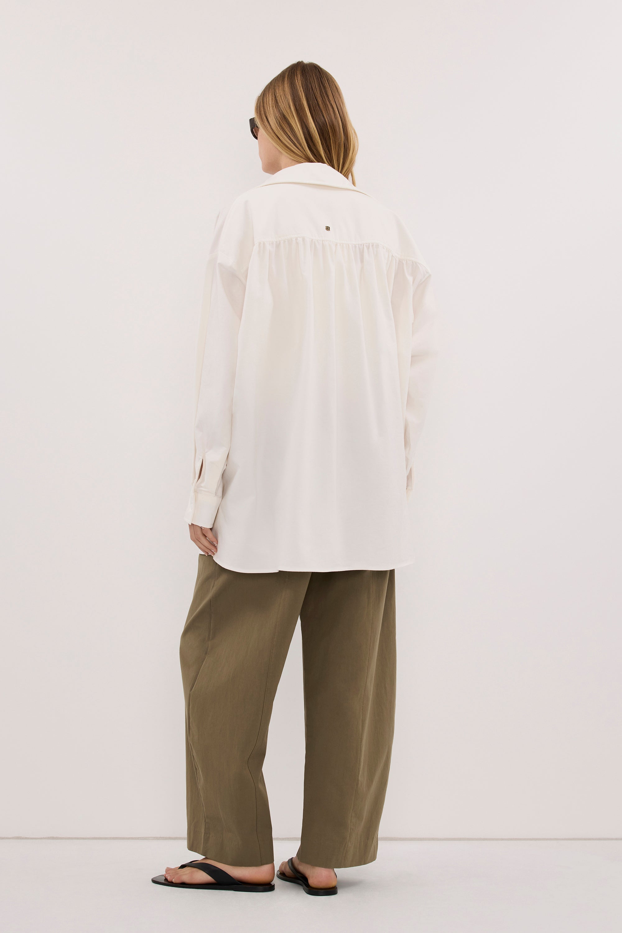 Rhea 2.0 Oversized Cotton Shirt in White By DISSH