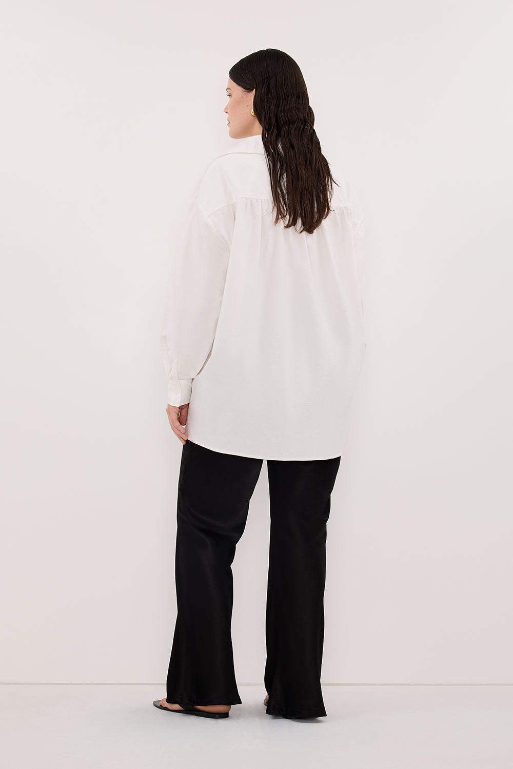 RHEA 2.0 WHITE OVERSIZED COTTON SHIRT
