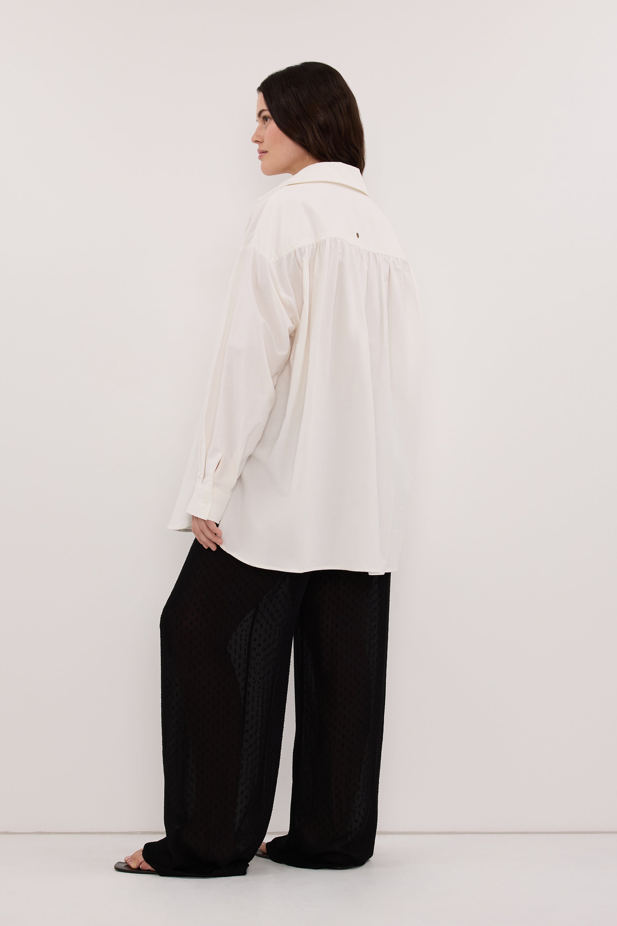RHEA 2.0 WHITE OVERSIZED COTTON SHIRT