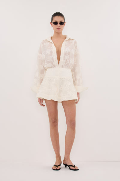 AZALEA OFF WHITE JACQUARD SHIRT – DISSH