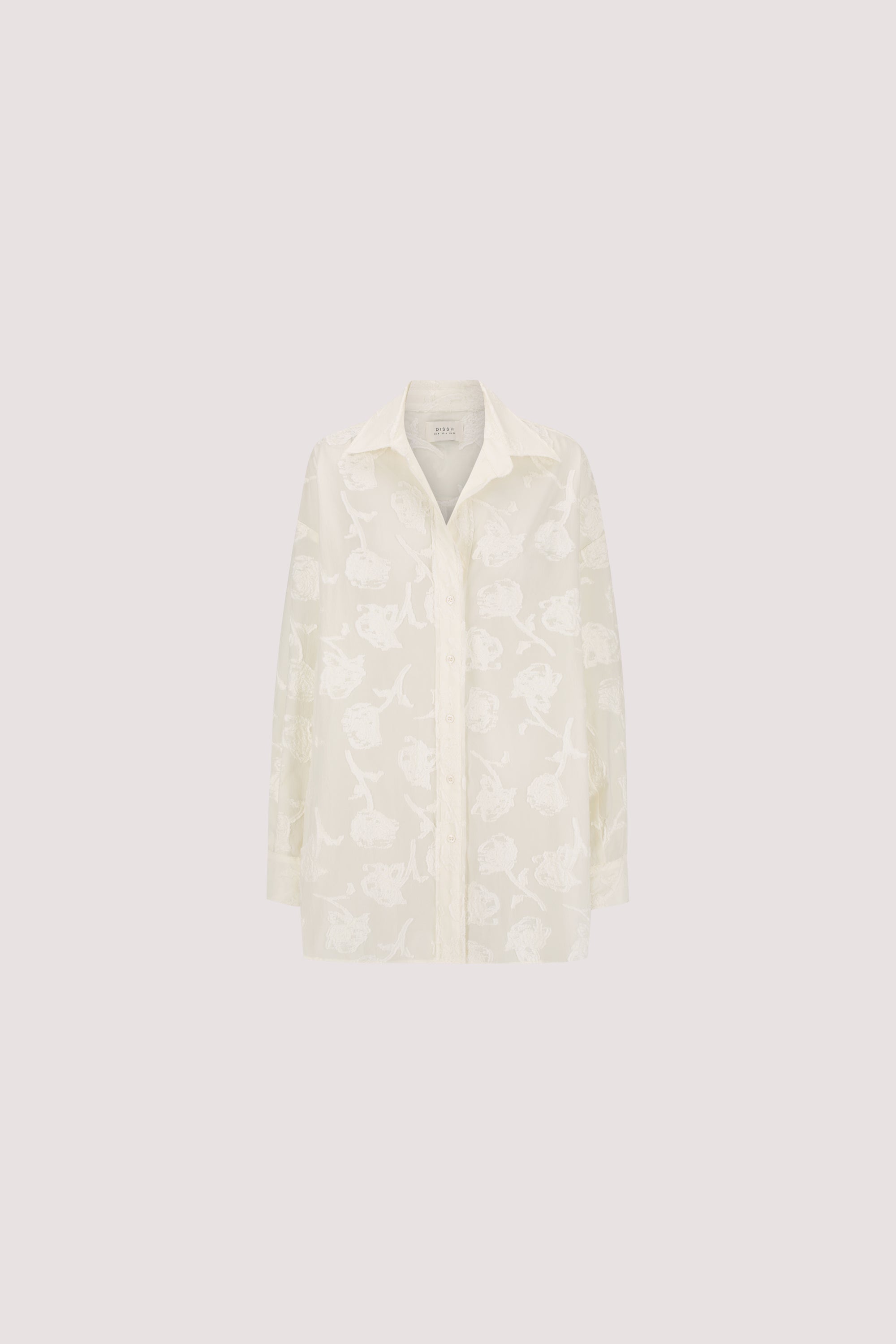 AZALEA OFF WHITE JACQUARD LONG SLEEVE SHIRT