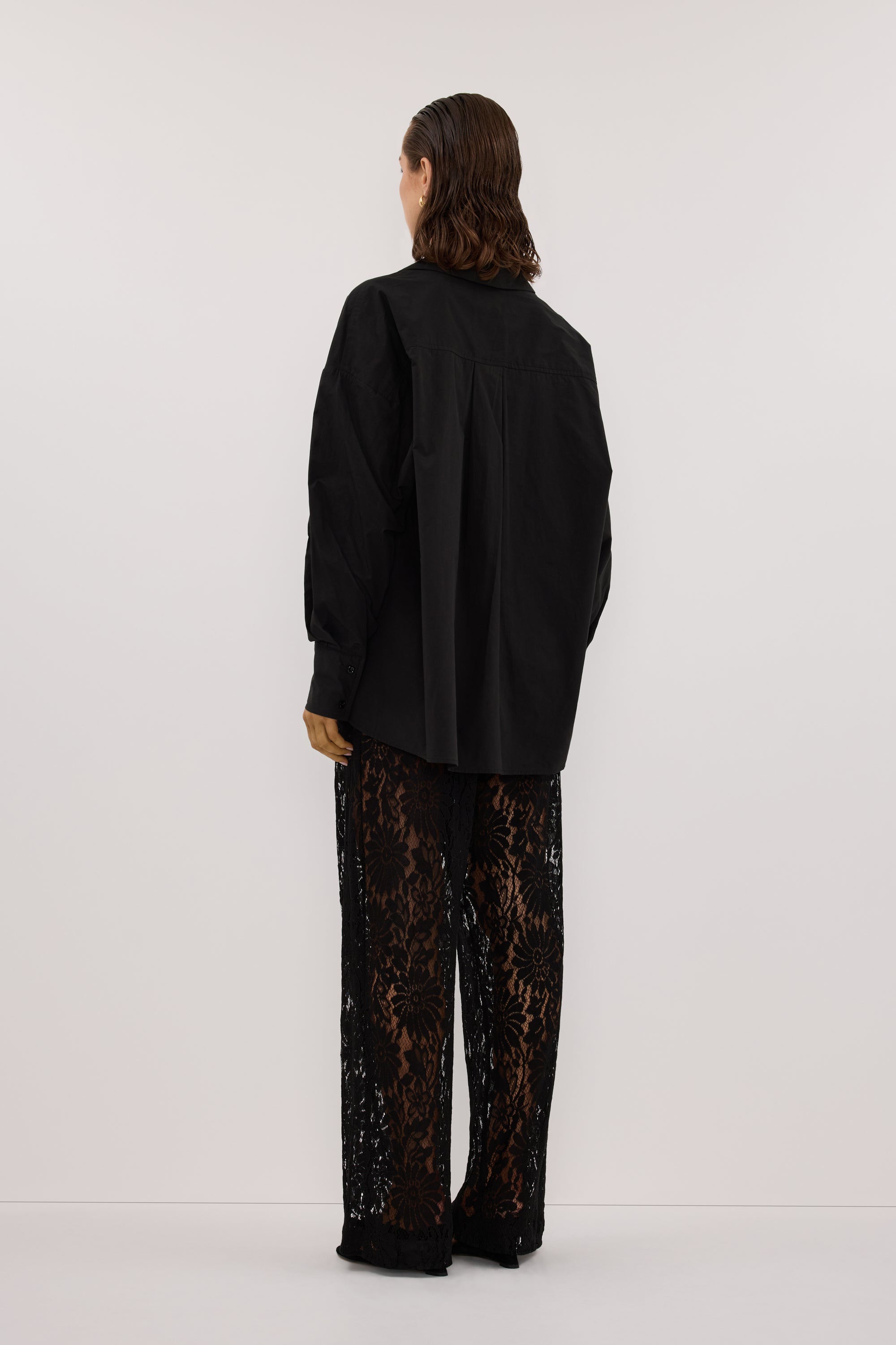 IRENE BLACK NOTCH COLLAR SHIRT – DISSH
