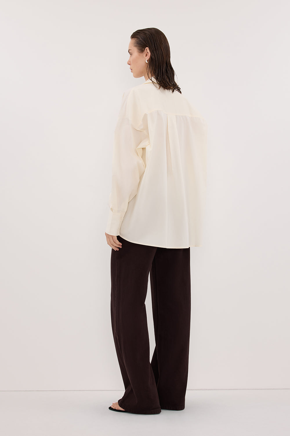 IRENE BUTTER LONG SLEEVE NOTCH COLLAR SHIRT