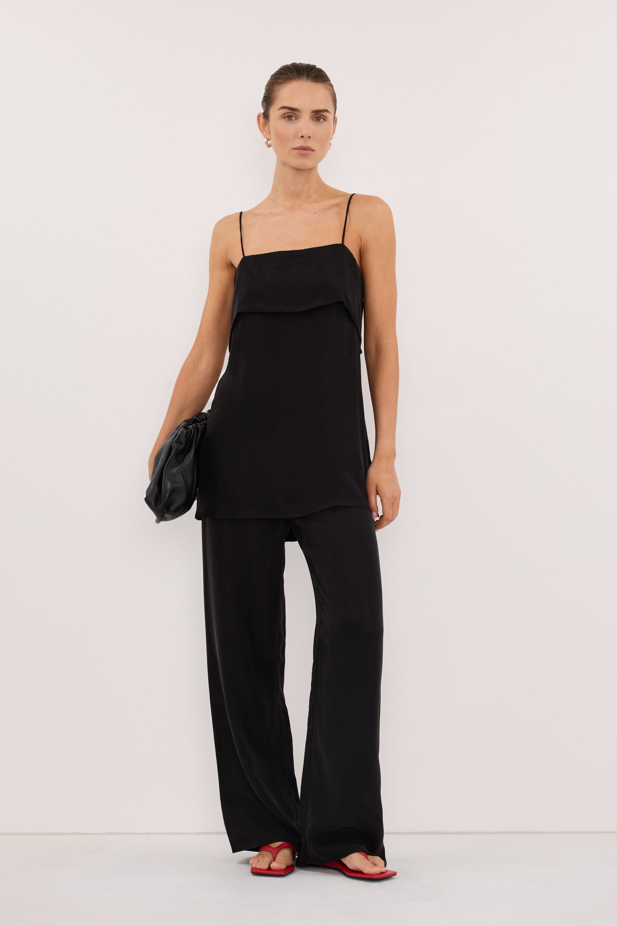 ADDIE BLACK CUPRO PANT – DISSH