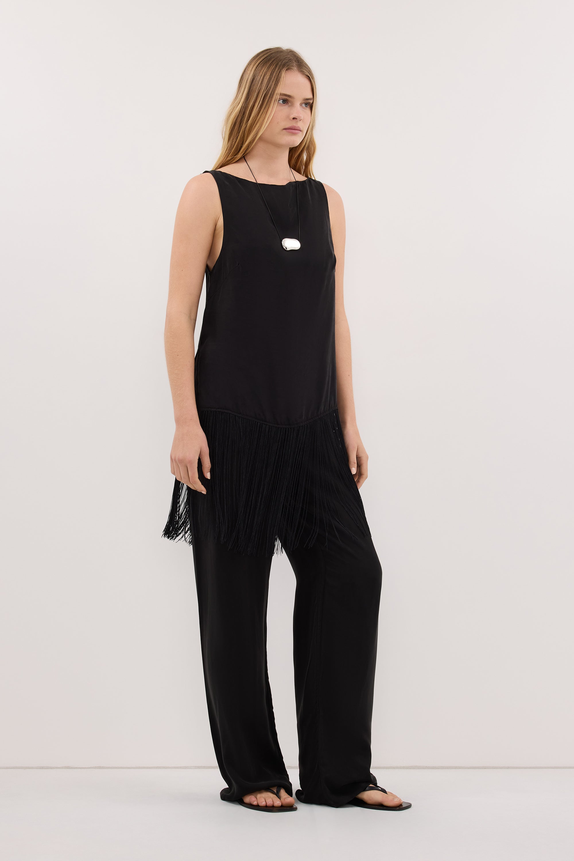 ADDIE BLACK CUPRO DRAWSTRING PANT
