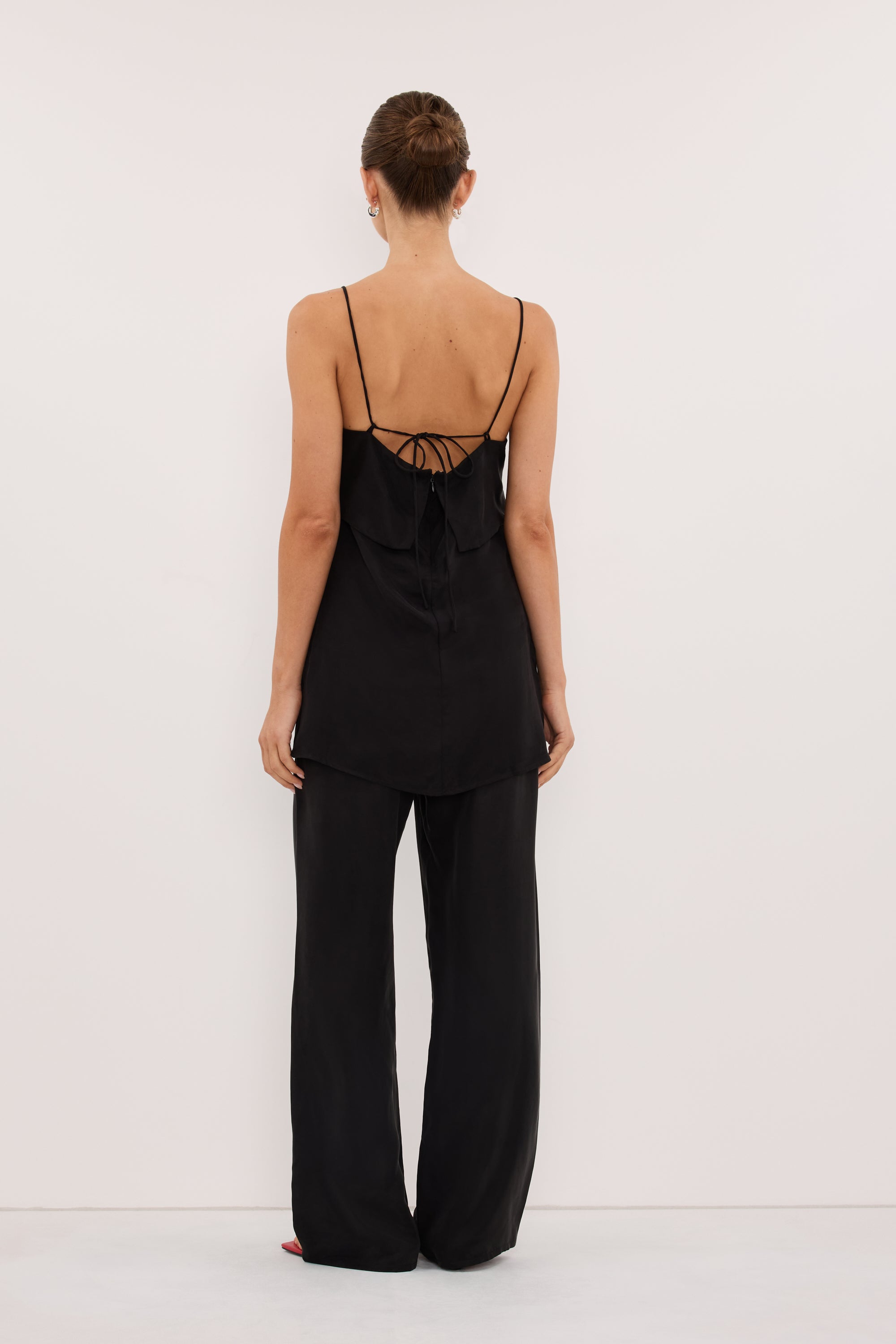 ADDIE BLACK CUPRO DRAWSTRING PANT
