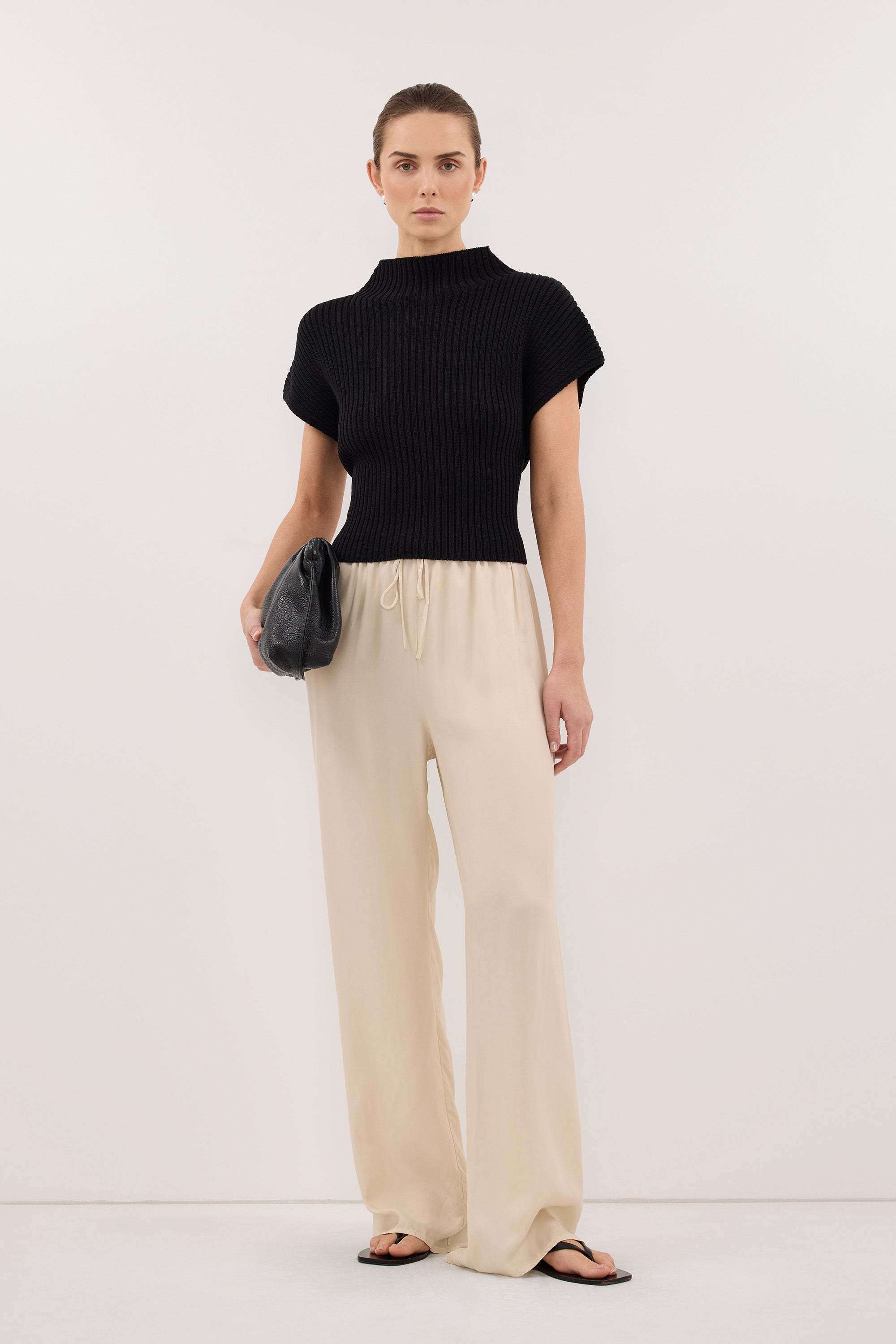 ADDIE STRAW CUPRO DRAWSTRING PANT