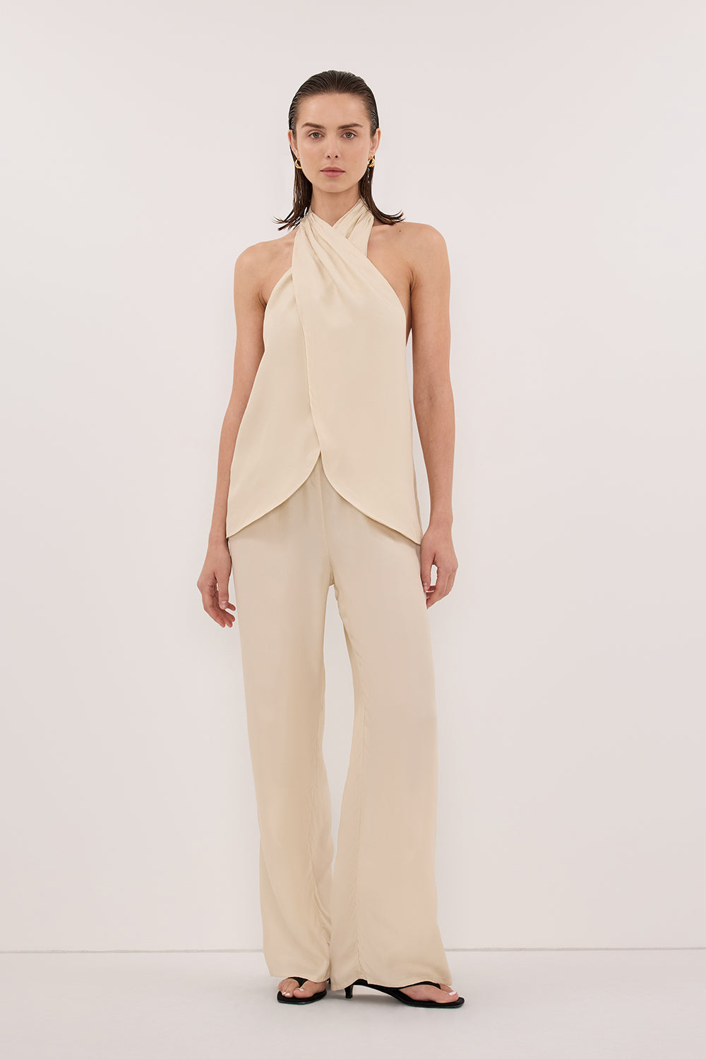 ADDIE STRAW CUPRO DRAWSTRING PANT