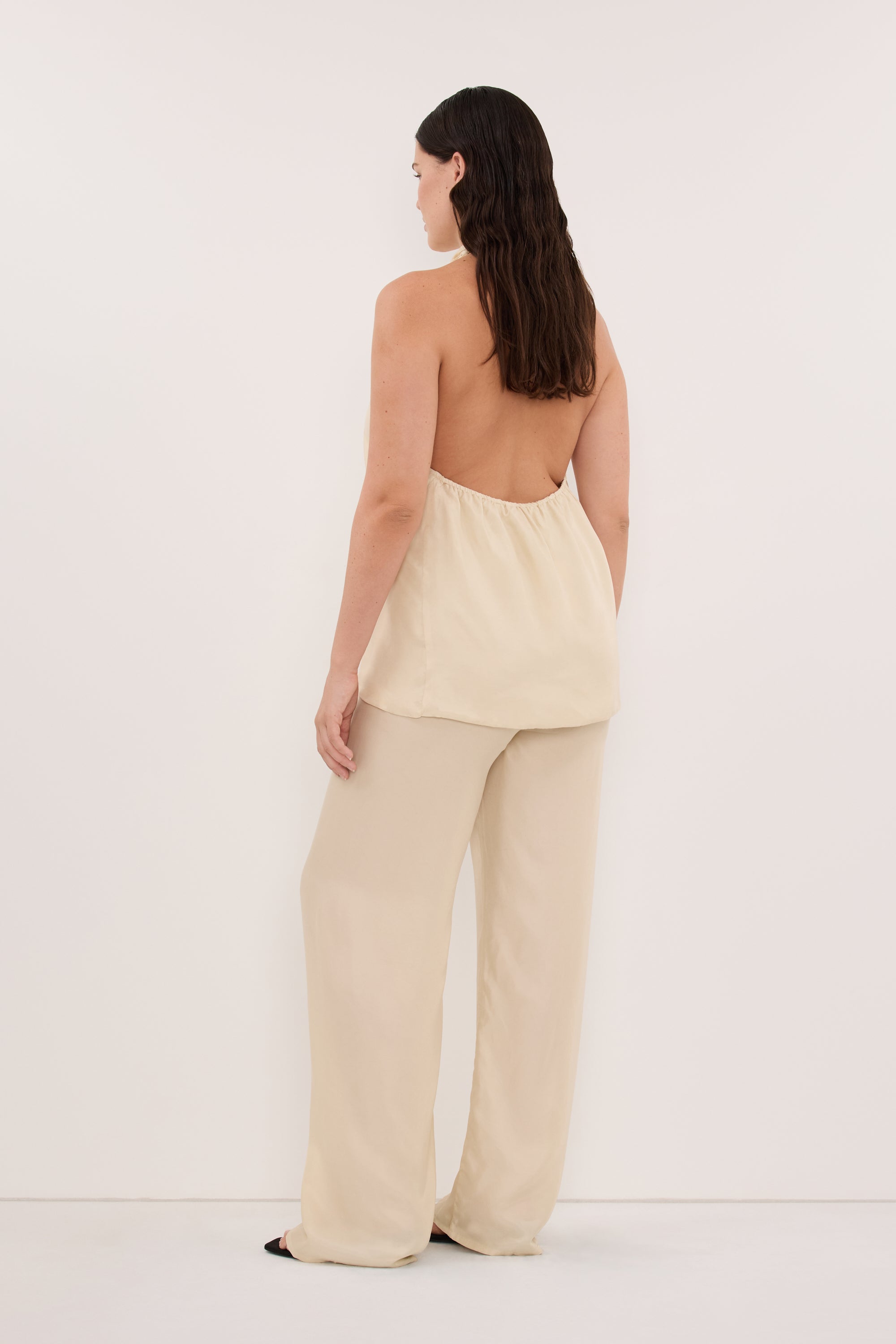 ADDIE STRAW CUPRO DRAWSTRING PANT