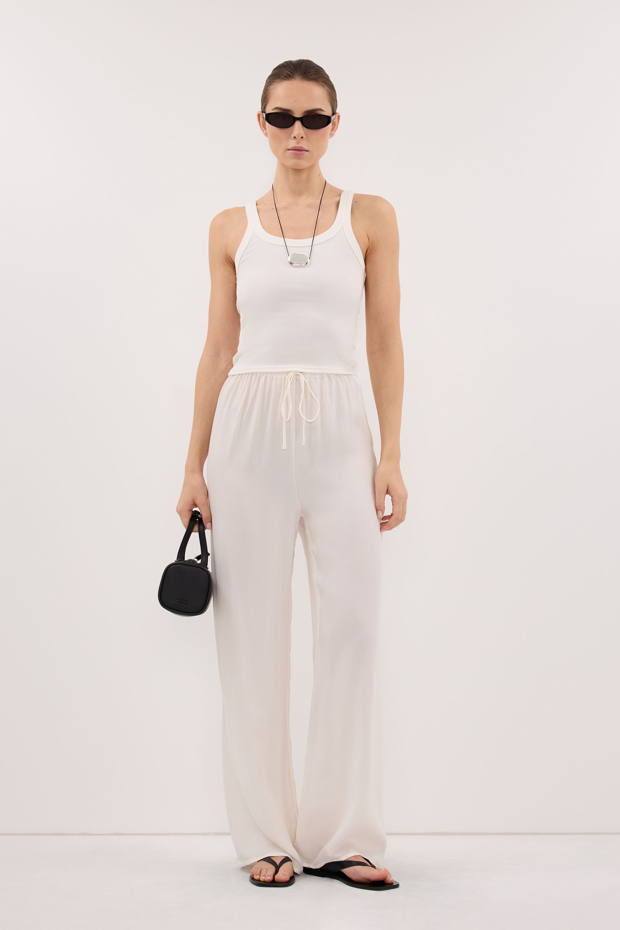 ADDIE WHITE CUPRO PANT – DISSH