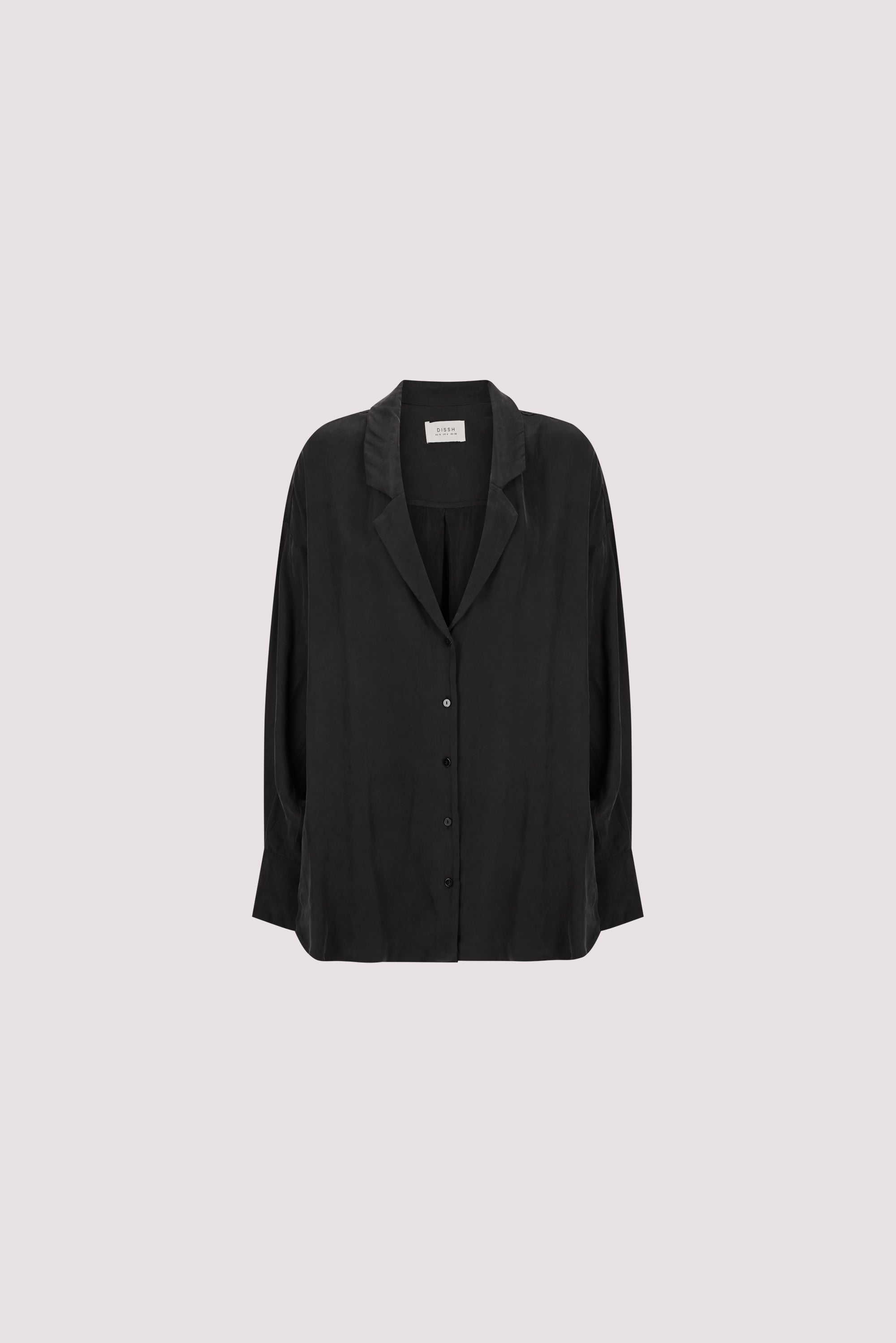 LUCILLE BLACK LONG SLEEVE CUPRO SHIRT
