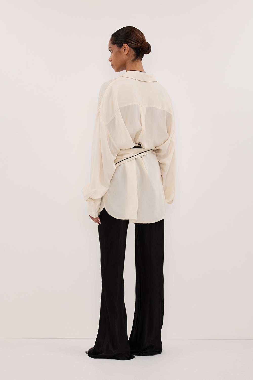 LUCILLE STRAW LONG SLEEVE CUPRO SHIRT
