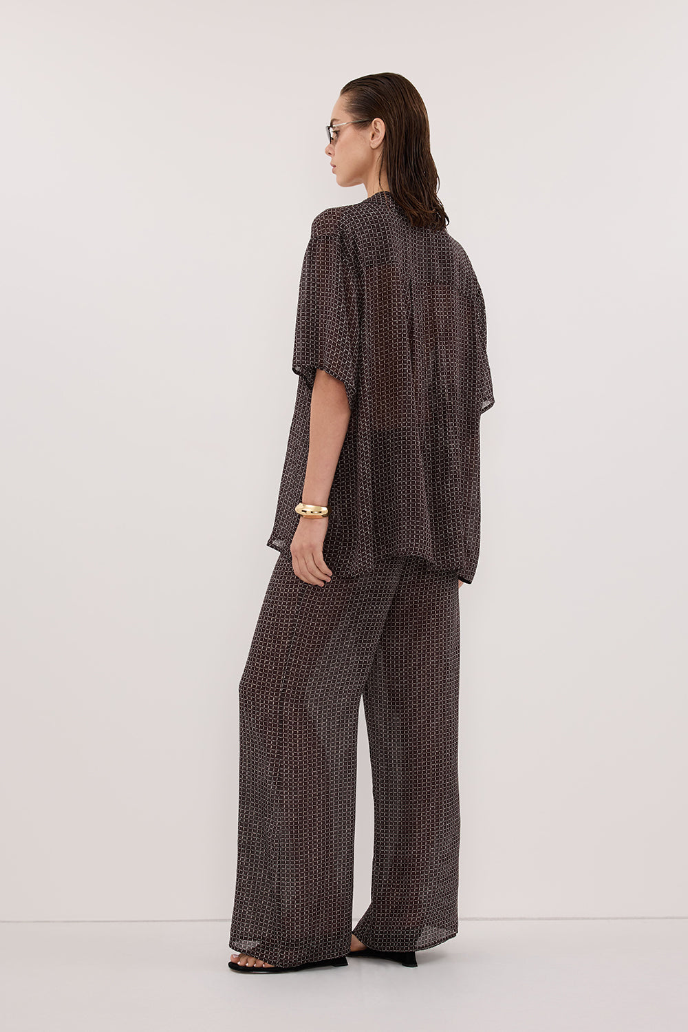 TIA CHOC MICRO CHECK SHIRT