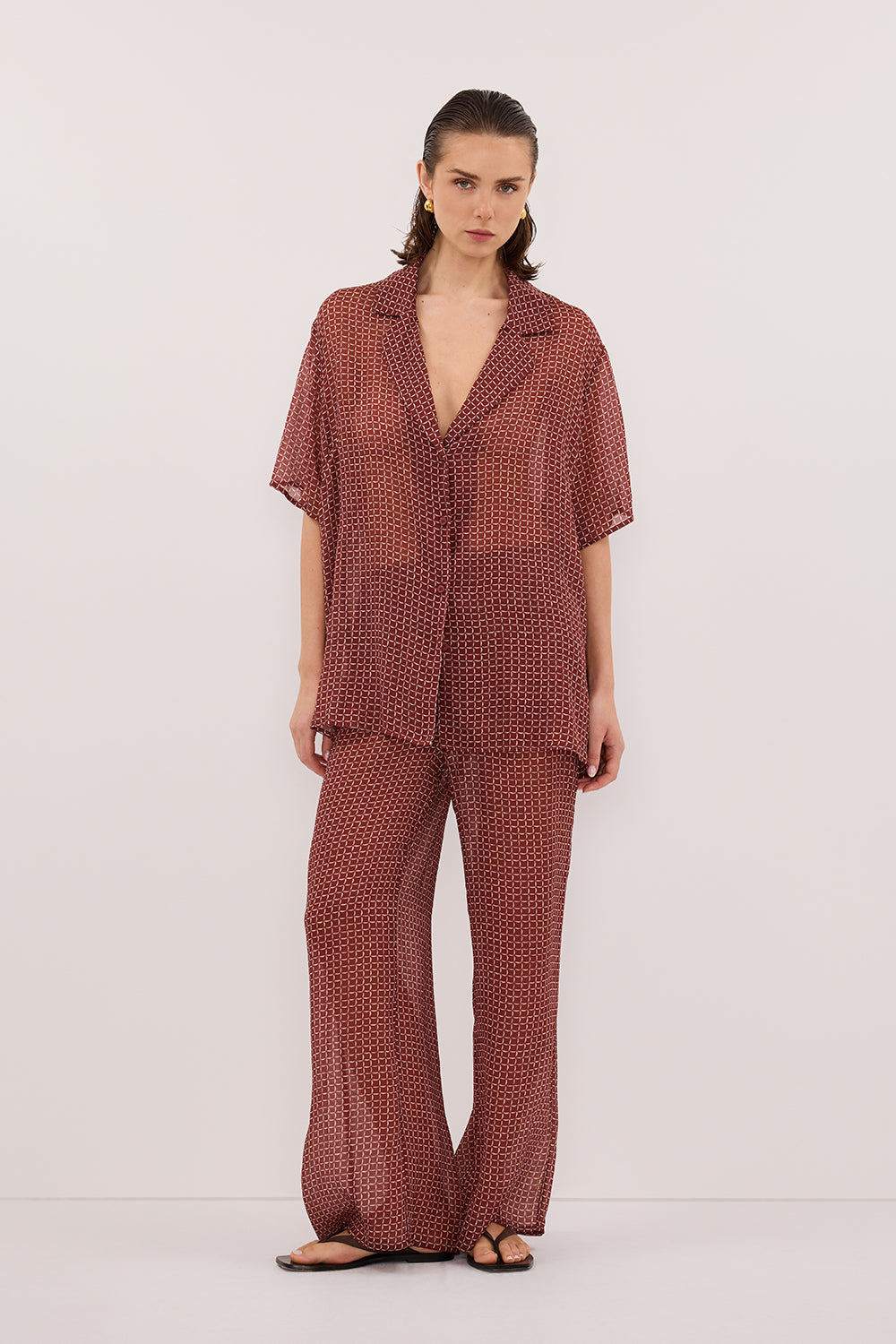 TIA SAHARA MICRO CHECK SHIRT