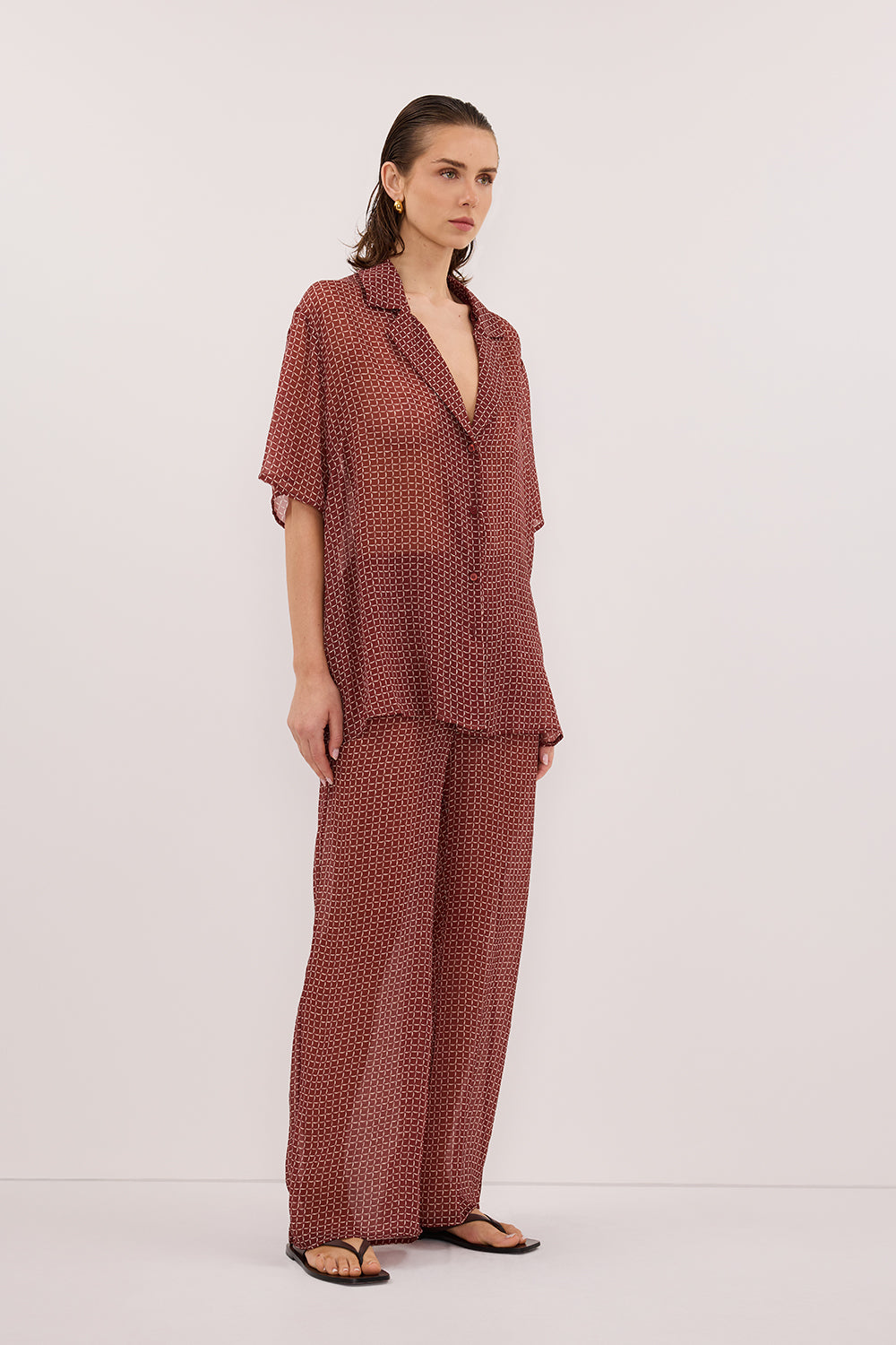 TIA SAHARA MICRO CHECK SHIRT