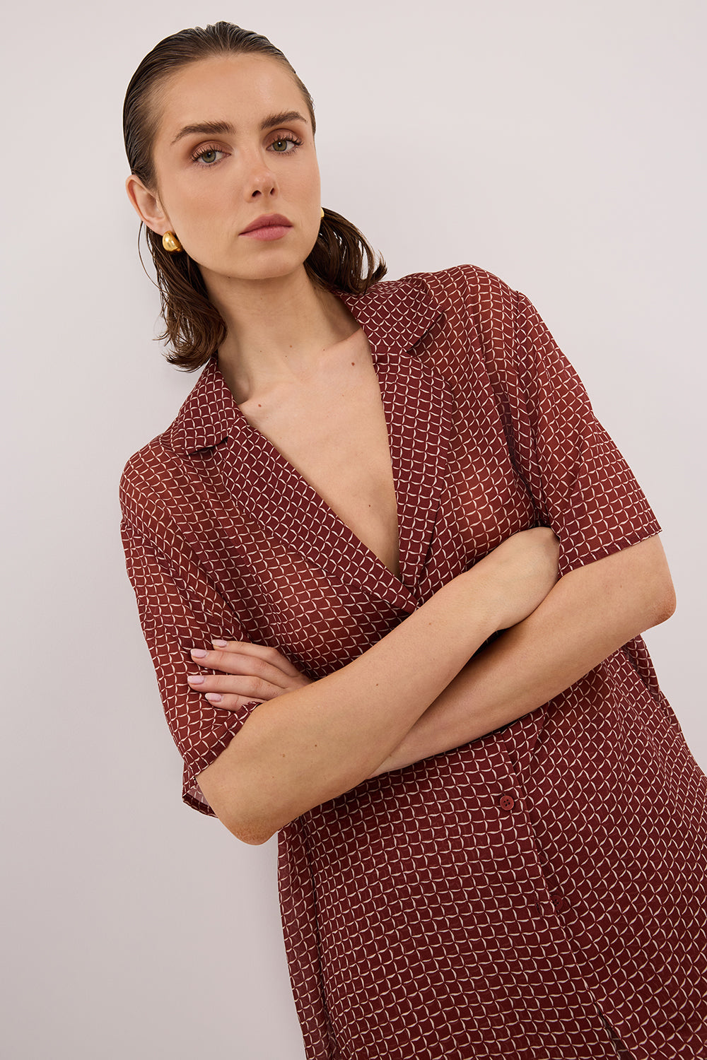 TIA SAHARA MICRO CHECK SHIRT
