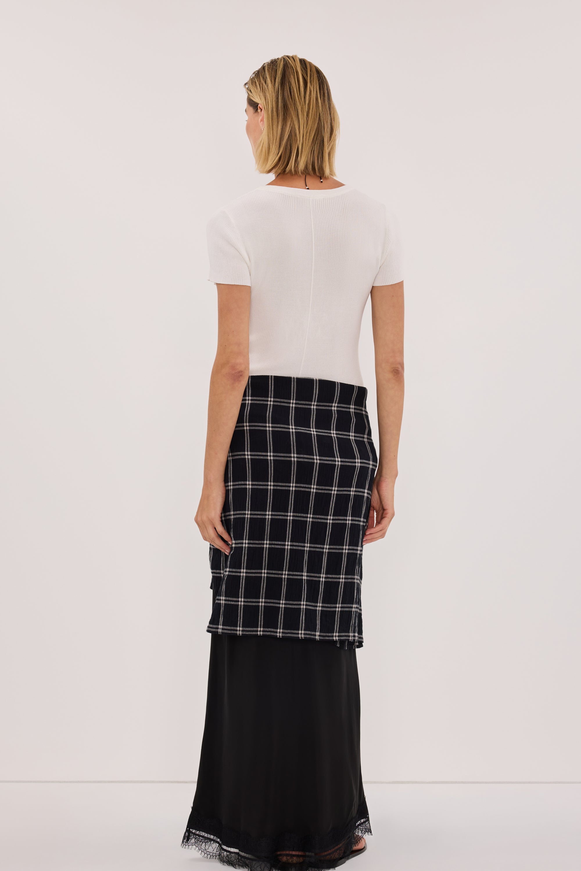 ANNALISE BLACK LONG SLEEVE CHECK SHIRT