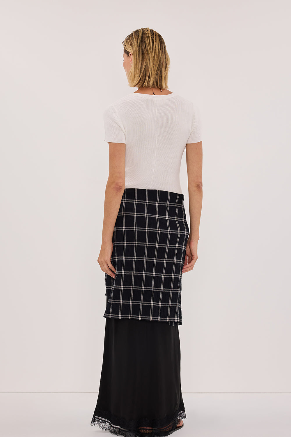 ANNALISE BLACK LONG SLEEVE CHECK SHIRT