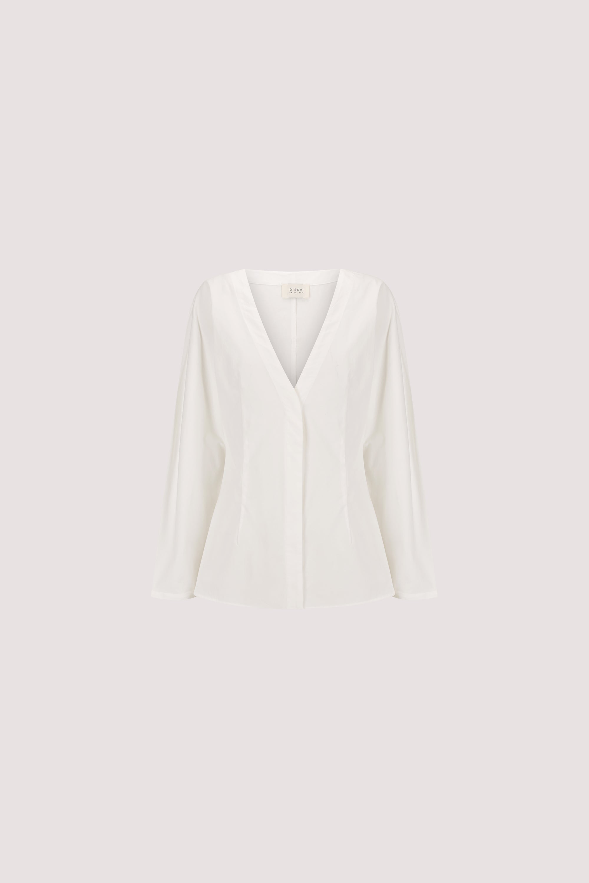 EDENA WHITE COTTON FITTED SHIRT