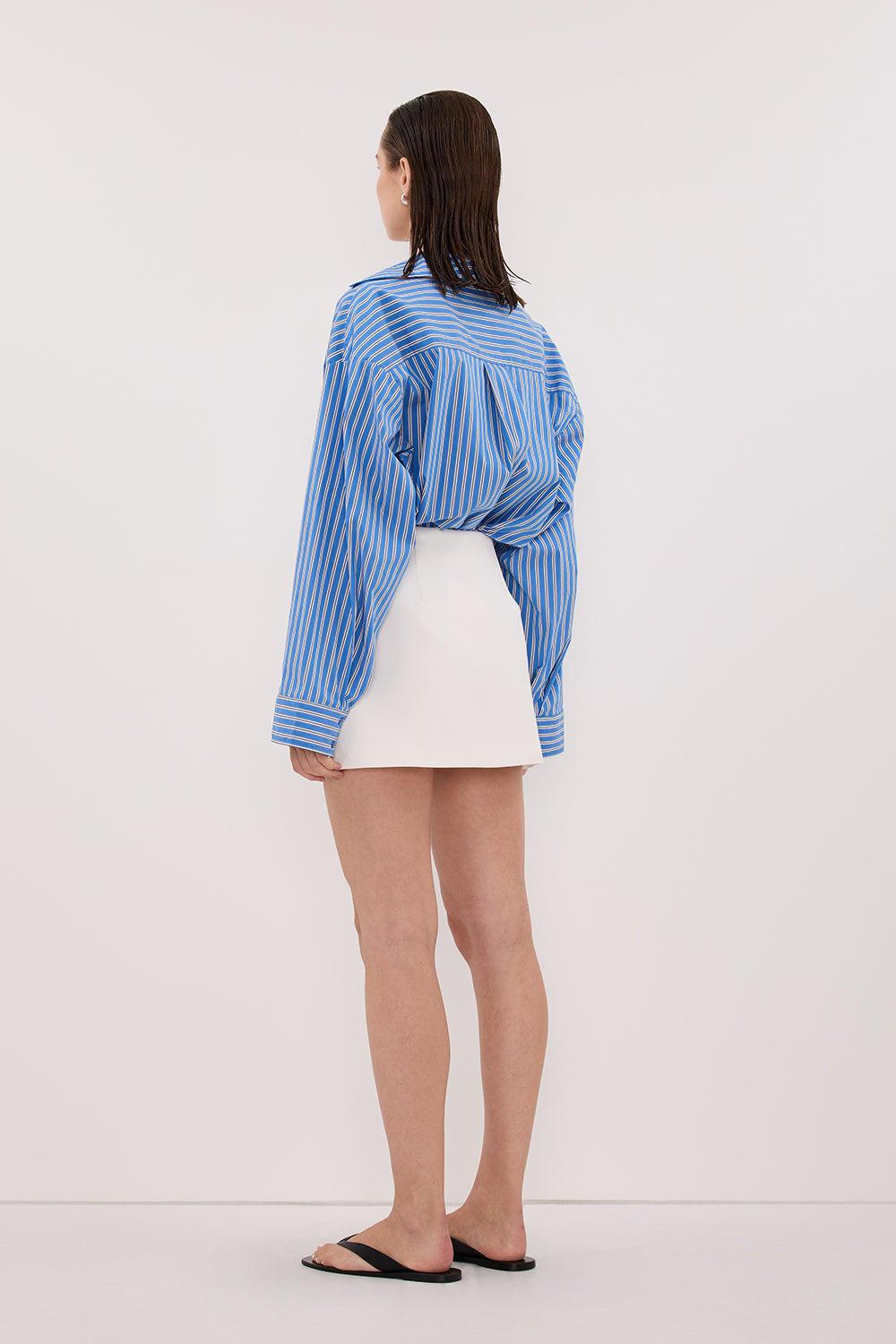 MISHA AZURE BLUE STRIPE SHIRT - PRE ORDER