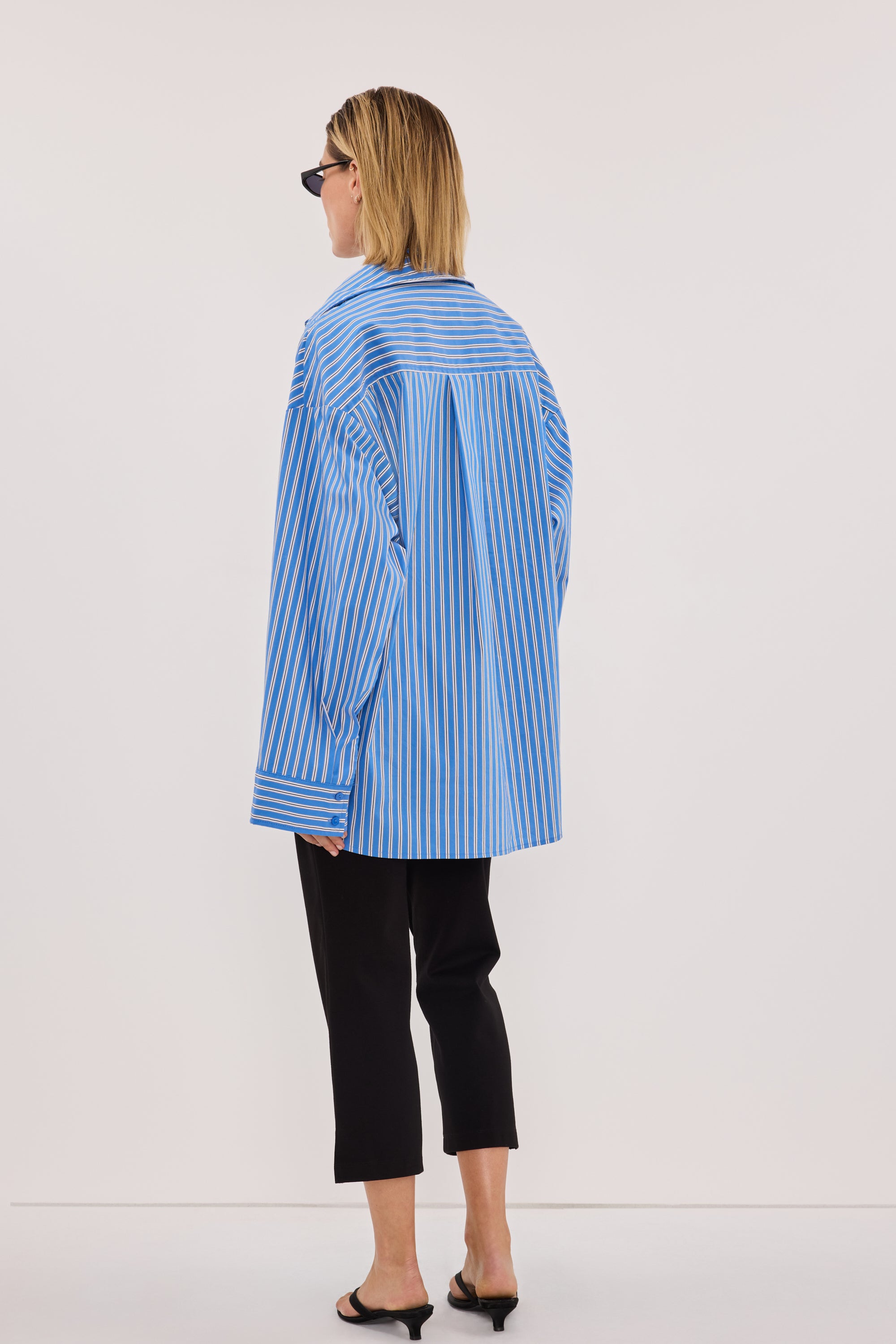 MISHA AZURE BLUE STRIPE SHIRT