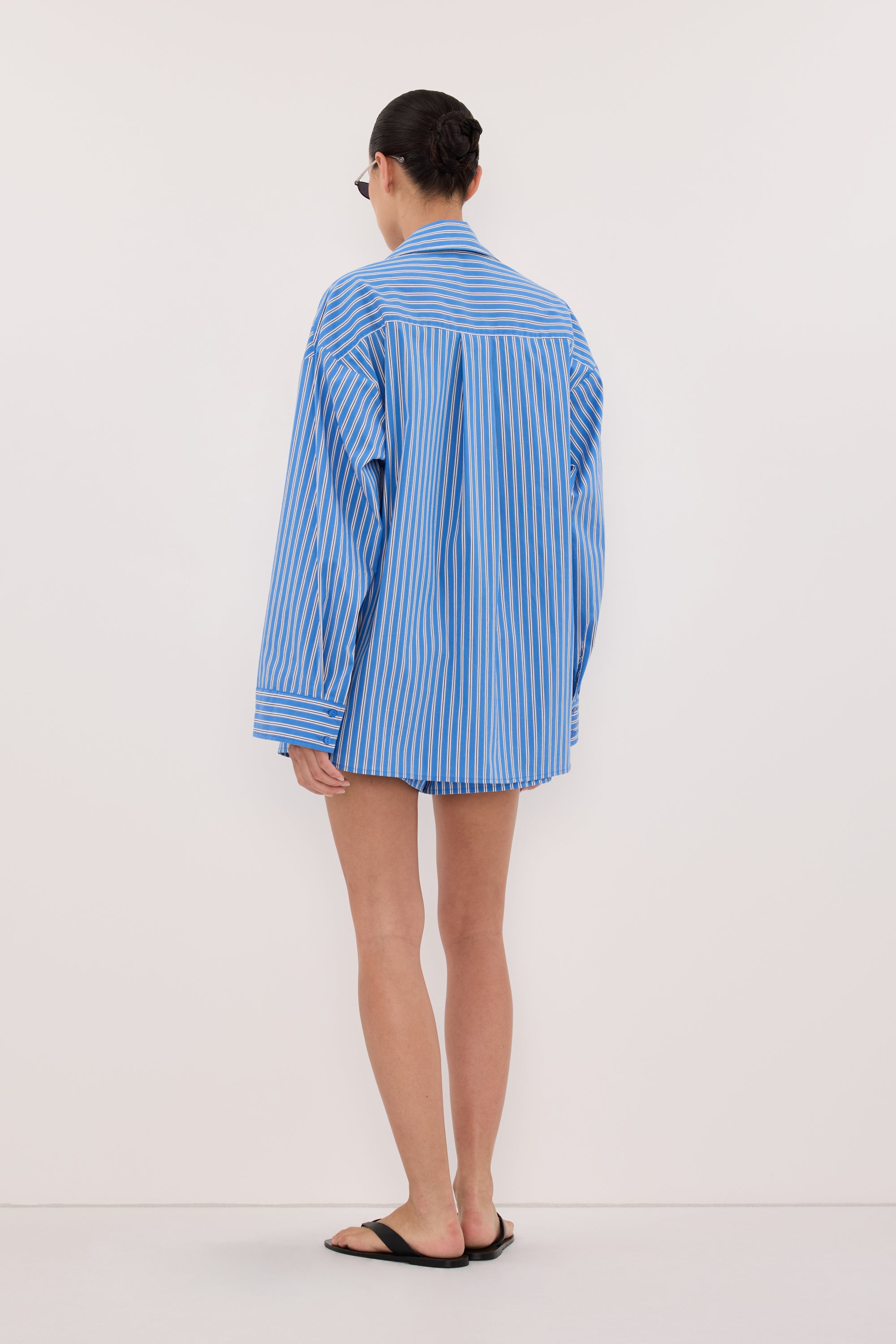 MISHA AZURE BLUE STRIPE SHIRT